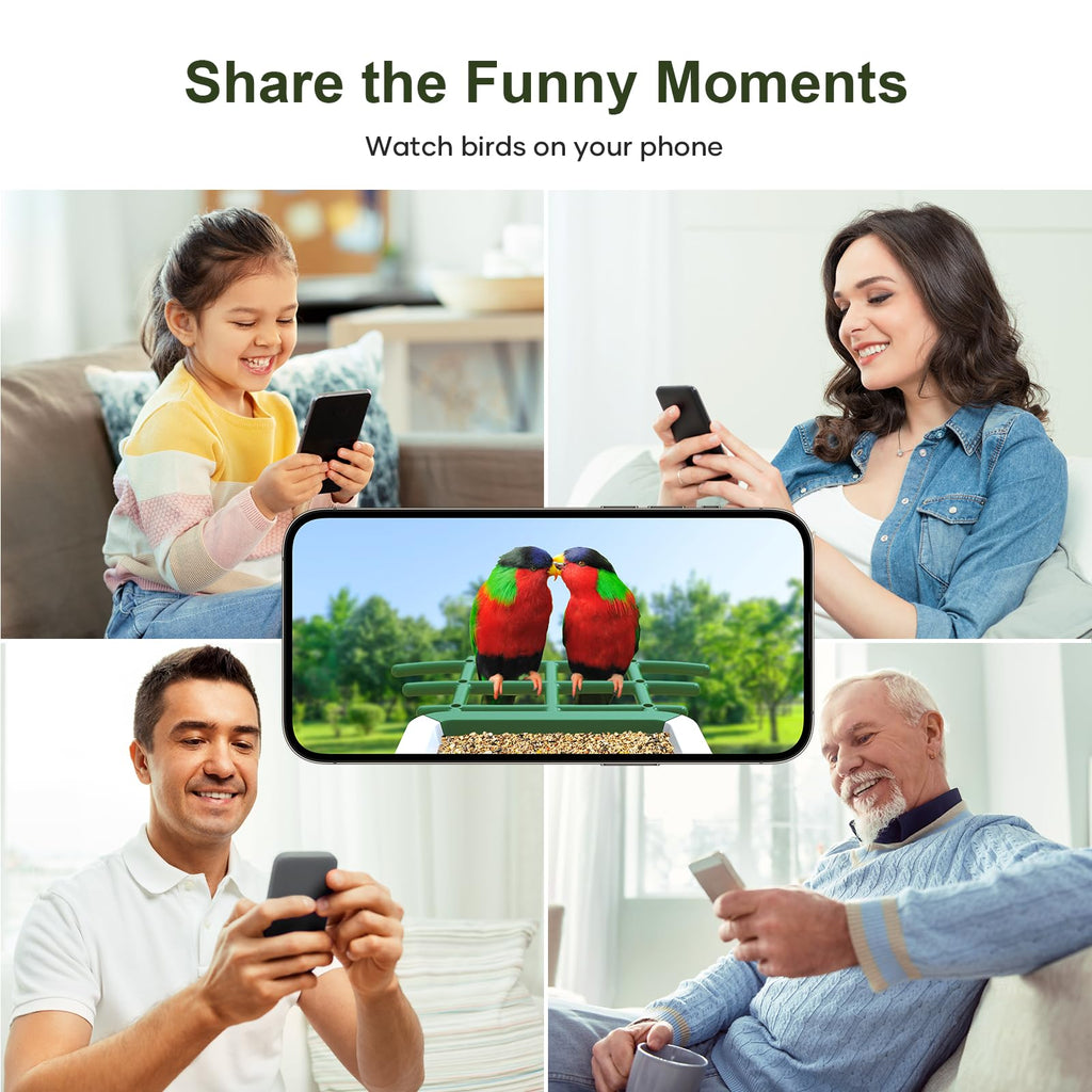 Smart Bird Feeder with Camera: Solar Powered Birdhouse with AI Recognition, Wireless Bird House with Camera for Outdoor, Unique Birthday Gifts for Mom Dad