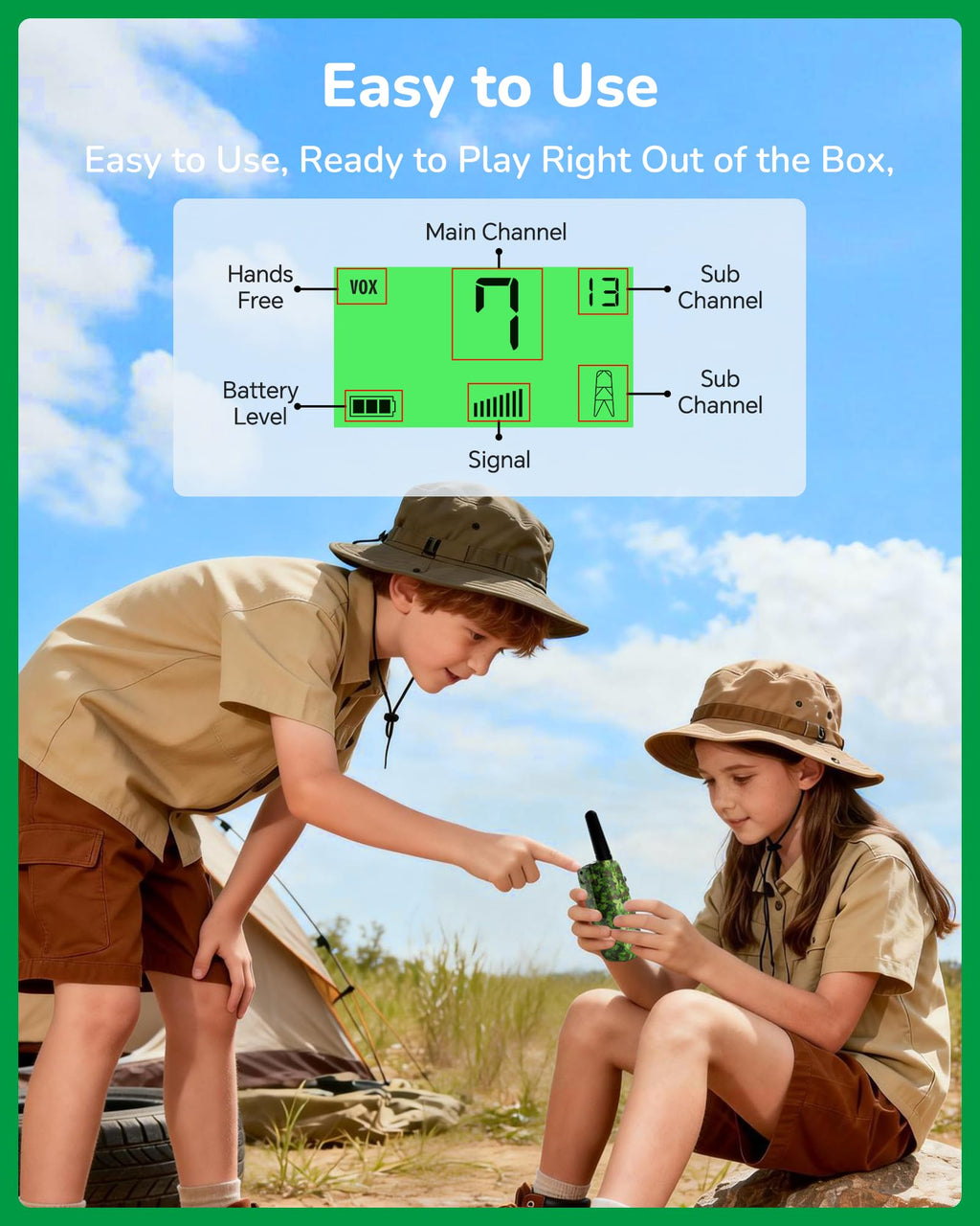 Walkie Talkies for Kids Games Outdoor Toys for 3-12 Year Old Boys Girls, 3 Miles Long Range Walkie Talkie to Camping Hiking, 4 Year Old Girl Birthday Gifts for 3 4 5 6 7 8 9 Year Old Boy Girl Gift
