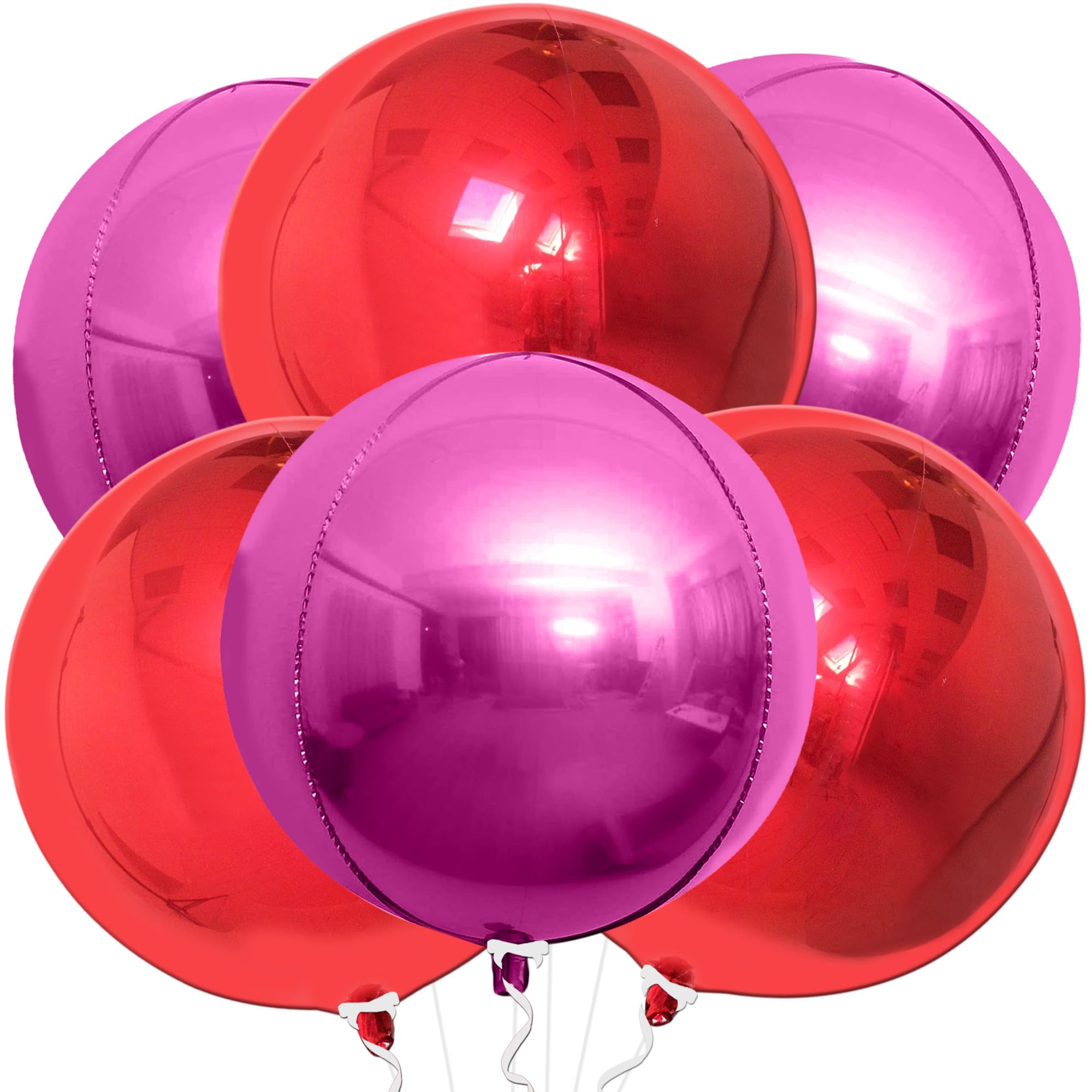 KatchOn, Big Silver Disco Ball Balloons - 22 Inch, Pack of 6 | Disco Party Decorations, 4D Sphere Disco Balloons for 70s Theme Party Decor, Bachelorette Party Decorations | Graduation Decorations 2026