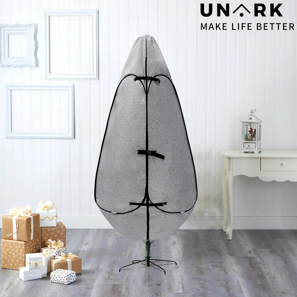 Upright Christmas Tree Storage Bag 7.5 Ft, Artificial Christmas Tree Storage Bag 6.5ft, Christmas Tree Cover for Upright Storage Fit 6 Ft / 6.5 Ft / 7 Ft / 7.5 Gray