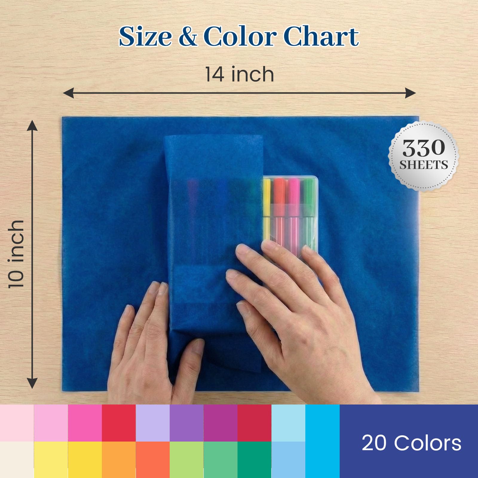 Shindel 330 Sheets Tissue Paper Bulk, 14x10 Inch Colored Wrapping Tissue Paper for Gift Bags DIY Crafts Birthday Wedding Holidays Decor 20 Colors