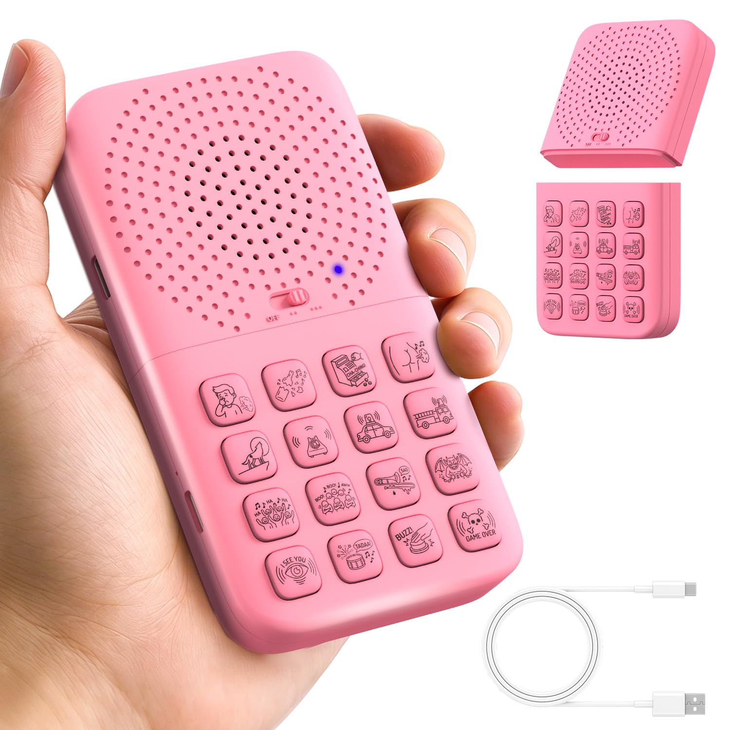 Fikami Rechargeable 2-in-1 Separable Magnetic Sound Effects Machine,16 Sounds,Volume Adjustment,Prank Gifts Toys for Boys,Remote Fart Machine for 6 7 8 9 10 11 12 13 Year Old Boys Toys Gifts