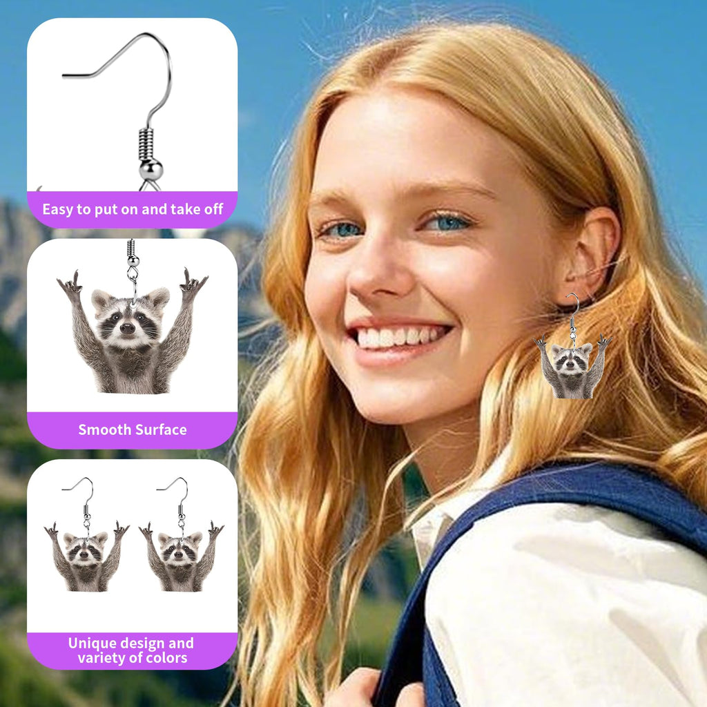 Funny Dog Sunflower Paw Print Earrings for Women - Unique & Quirky Funky Acrylic Dangle Earrings, Cute & Silly Novelty Design, Wacky & Crazy Earrings for Fun Lovers