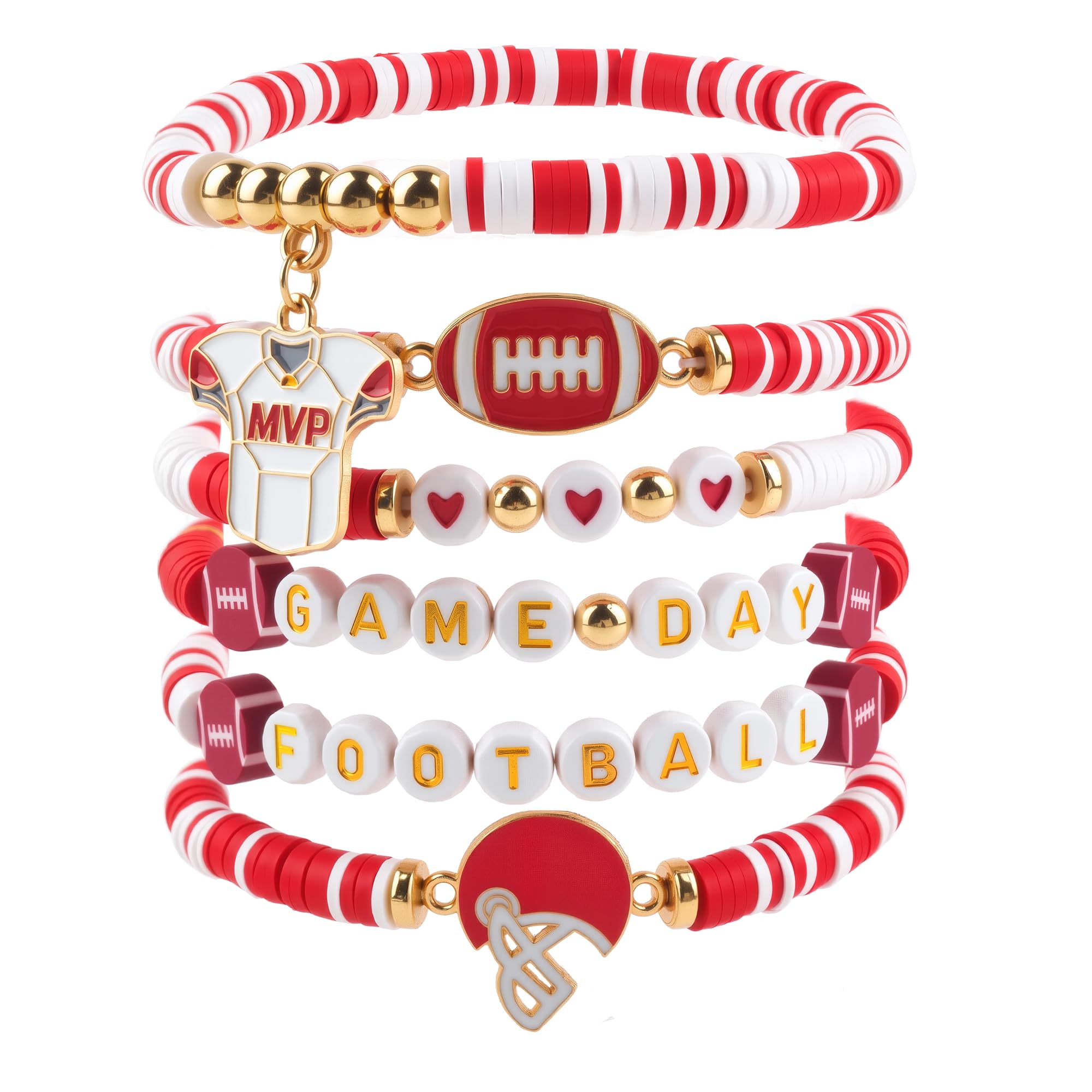 OHOME 4th of July Outfits for Women - 6 Pack Patriotic Bracelets | Fourth of July Decorations Accessories Shirts for Memorial Day Decorations - 250 Anniversary America Merchandise USA for Women