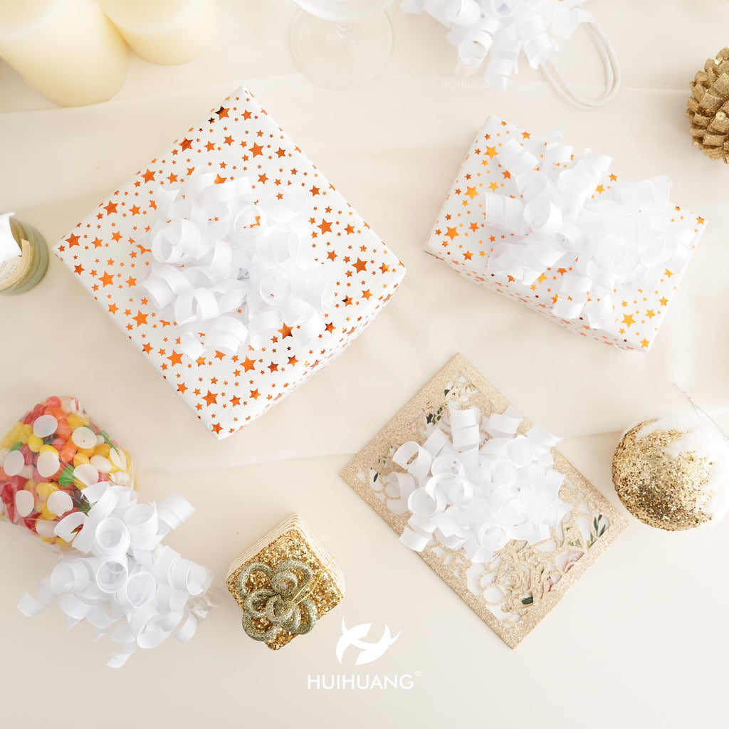 HUIHUANG Green Curly Gift Bows Self Adhesive Sage Green Burst Gift Bow for Gift Wrapping, Birthday, Wedding Baby Shower Party Favors, Wine Bottle, Treat Bags- 6 Counts