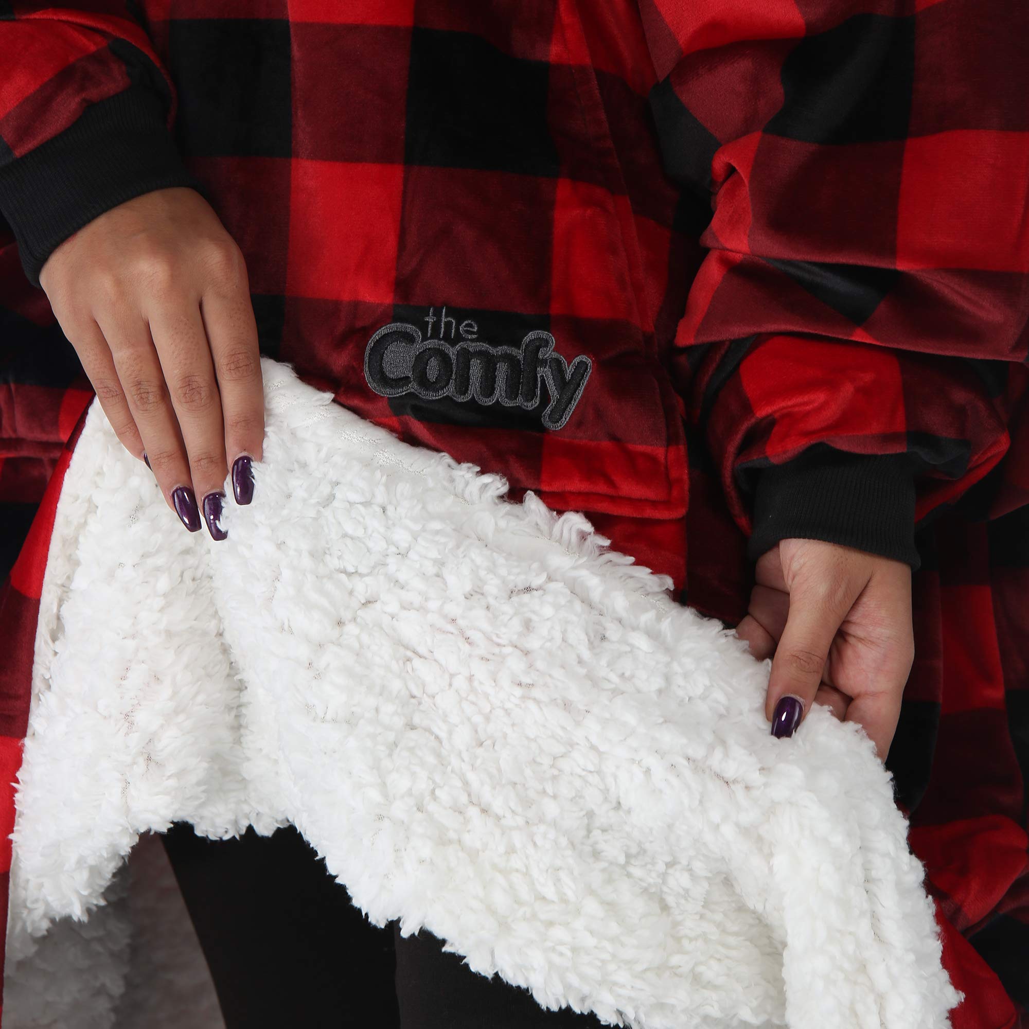 THE COMFY Original | From Shark Tank | Patented | Oversized Sherpa Wearable Blanket Hoodie| Gift for Women & Men | One Size