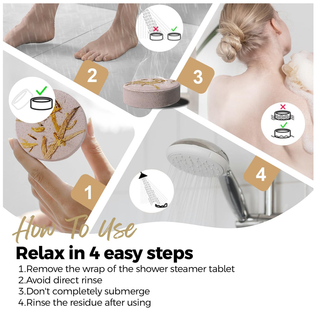 Shower Steamers Aromatherapy Birthday Gifts for Women - SWCANDY 8 Pcs Travel Essentials, Hotel Shower Spa Holidays Mom Wife Grandma Sister Her Self Care Relaxation with Natural Essential Oils Home