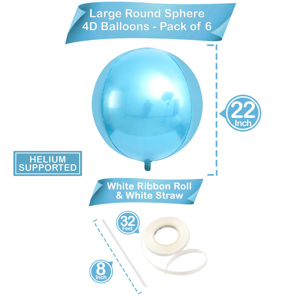 KatchOn, Big Silver Disco Ball Balloons - 22 Inch, Pack of 6 | Disco Party Decorations, 4D Sphere Disco Balloons for 70s Theme Party Decor, Bachelorette Party Decorations | Graduation Decorations 2026