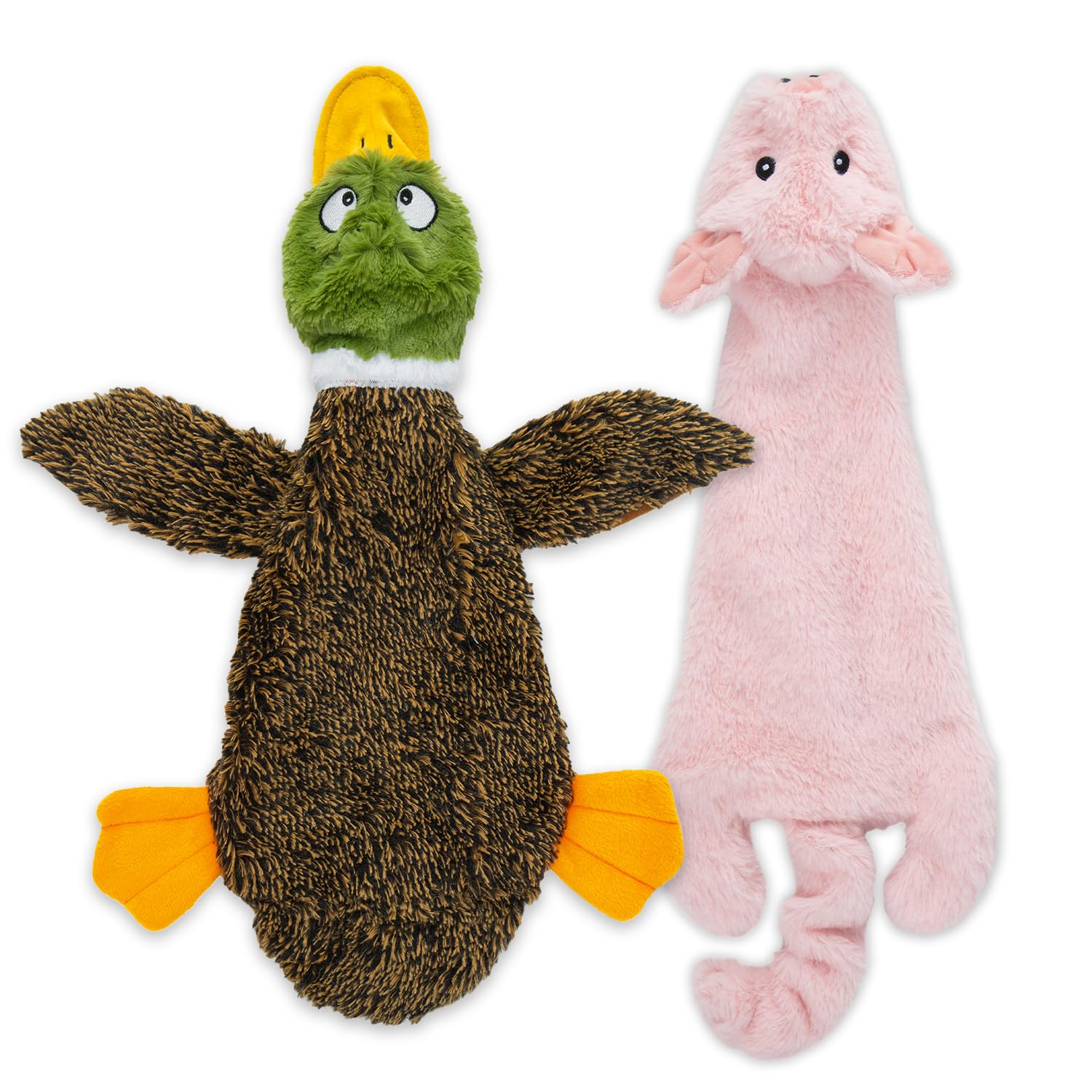 Best Pet Supplies Squeaky Dog Toys with Soft Durable Fabric for Small, Medium and Large Pets Interactive Toy for Indoor Play, Supports Active Biting and Play - 4 Figures, Small