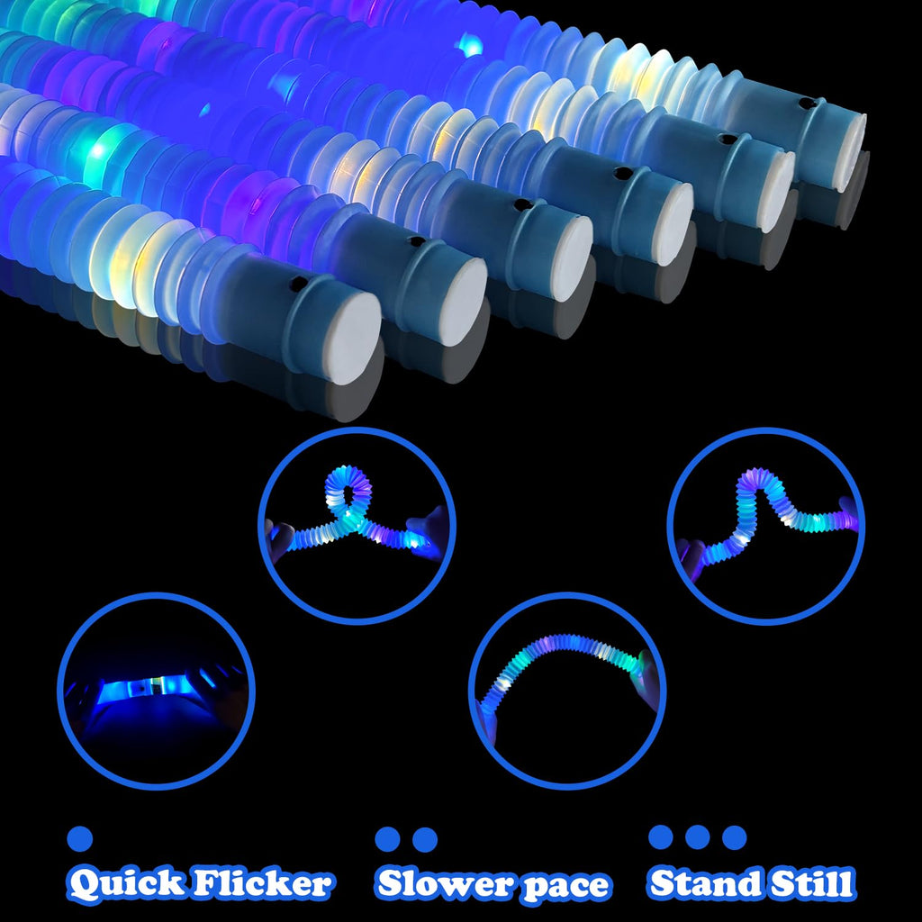 Kannove 12-24 PCS Green Glow Sticks Party Favors Supplies for Kids,4th of July LED Light up Pop Tubes for Toddlers,Neon Necklaces Bracelets Accessories,Glow Birthday Dance Camping Party Decorations