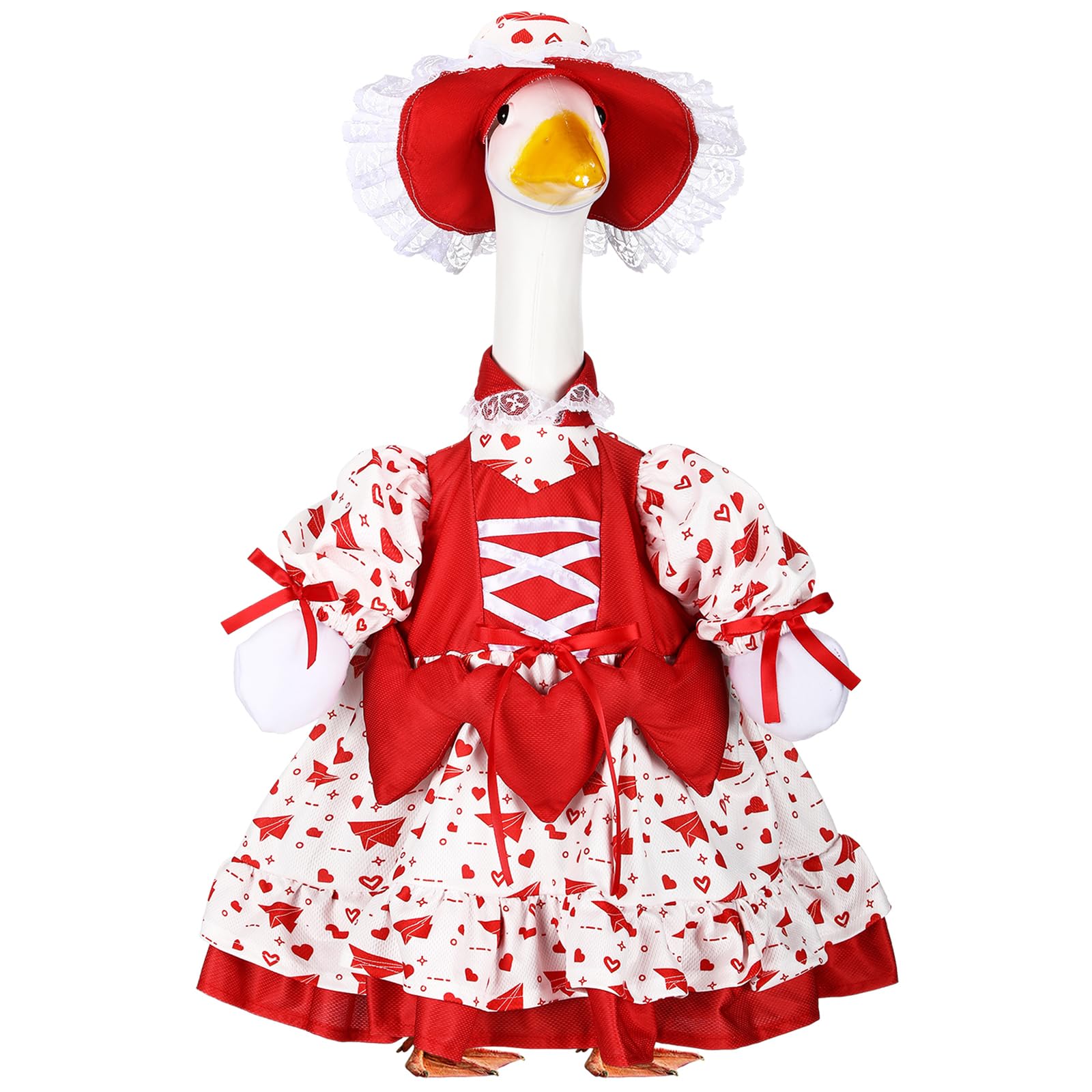 Suzile Fall Maple Porch Goose Outfit Autumn Goose Clothes for 23 Inch Cement or Plastic Geese Costume for Yard Lawn Outdoor Garden Patio Concrete Duck Statue Dress Thanksgiving Party Holiday Decor