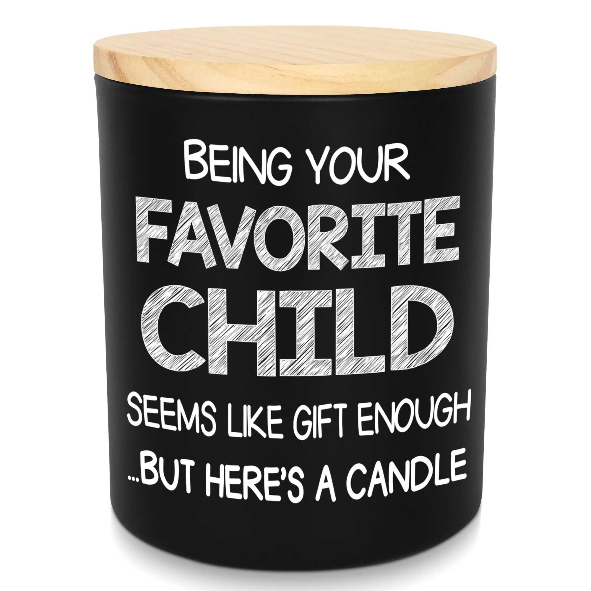 TEEZWONDER Mothers Day Gifts for Mom from Daughter Son - Favorite Child Vanilla Lavender Candle 10 oz - Dad Mom Birthday Gifts, Funny Gift for Grandma Grandpa, Scented Candles for Men Women
