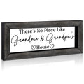 Yousoontic Grandparents Gift from Grandkids There's No Place Like Grandma & Grandpa's House Wooden Sign Farmhouse Home Decor for Birthday Christmas Thanksgiving Gift(Dark Brown,11.8 Inch)