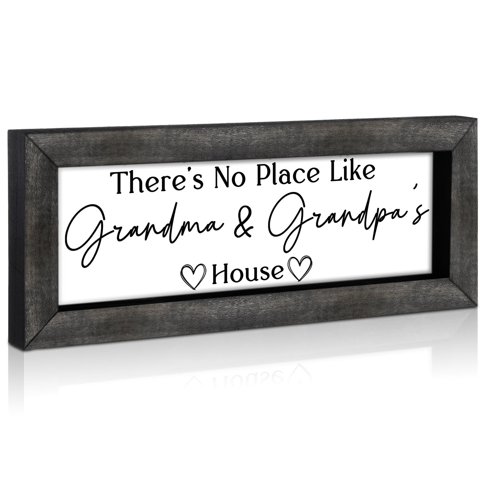 Yousoontic Grandparents Gift from Grandkids There's No Place Like Grandma & Grandpa's House Wooden Sign Farmhouse Home Decor for Birthday Christmas Thanksgiving Gift(Dark Brown,11.8 Inch)