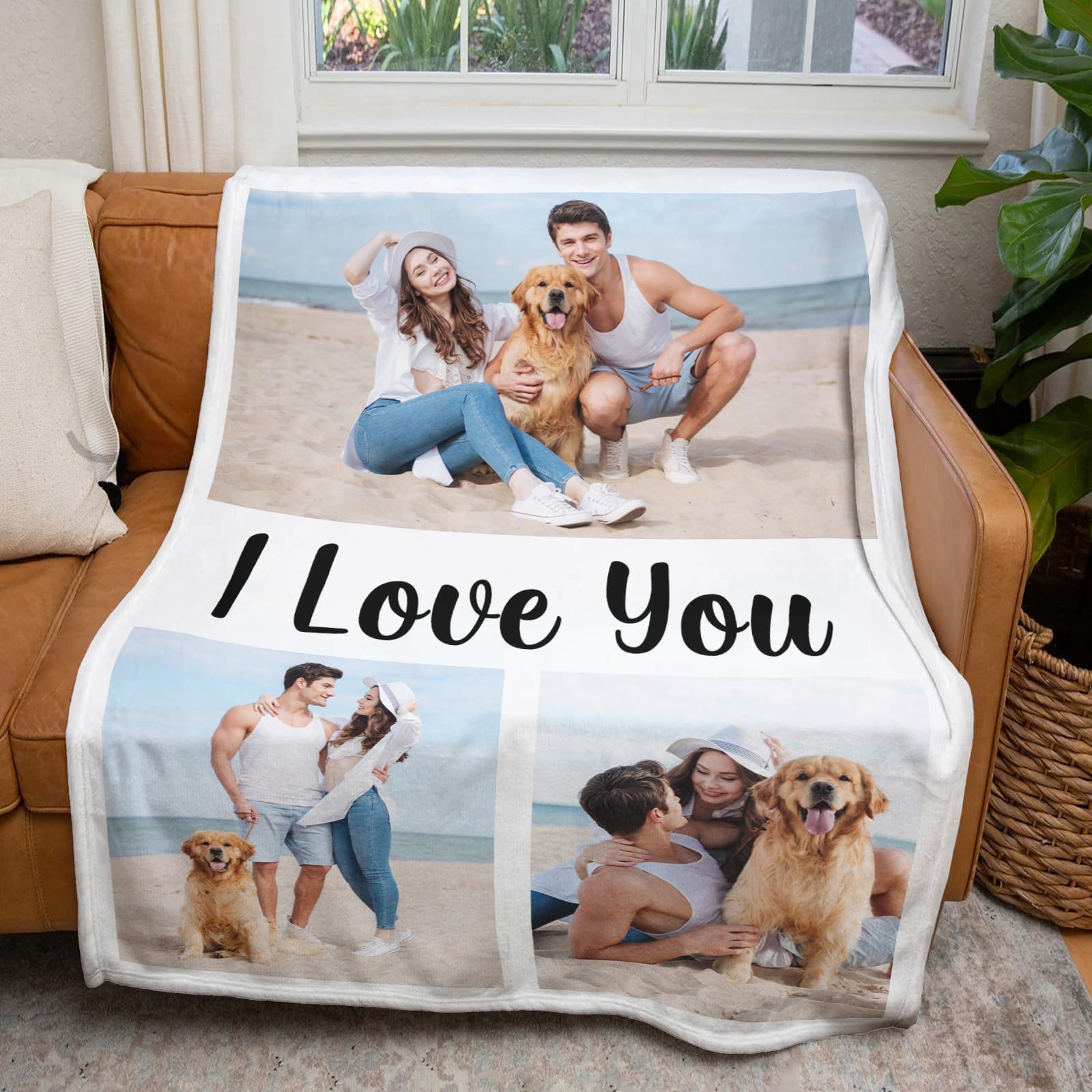 inkArts Custom Blanket Throws with Photos Text Personalized with Picture Customizable, Customize for Mom, Dad, Couple, Girlfriend, Boyfriend, Husband & Wife