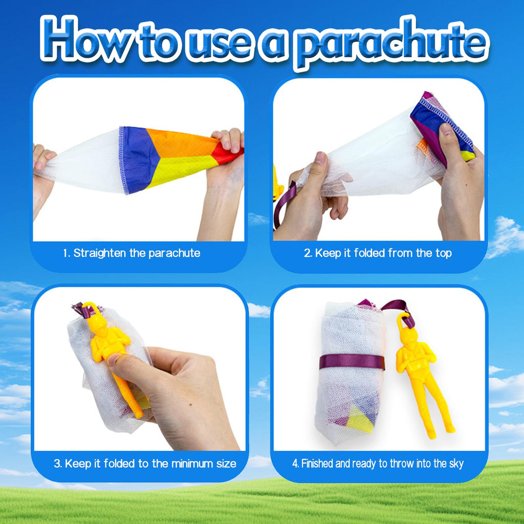 Parachute Toy Easter Eggs Outdoor Flying Parachute for Kid, Throwing Children's Flying Toys with Small Figures, Easter Basket Stuffers Top Indoor Hand Throw Soliders for 3-12 Year Old (10PCS)