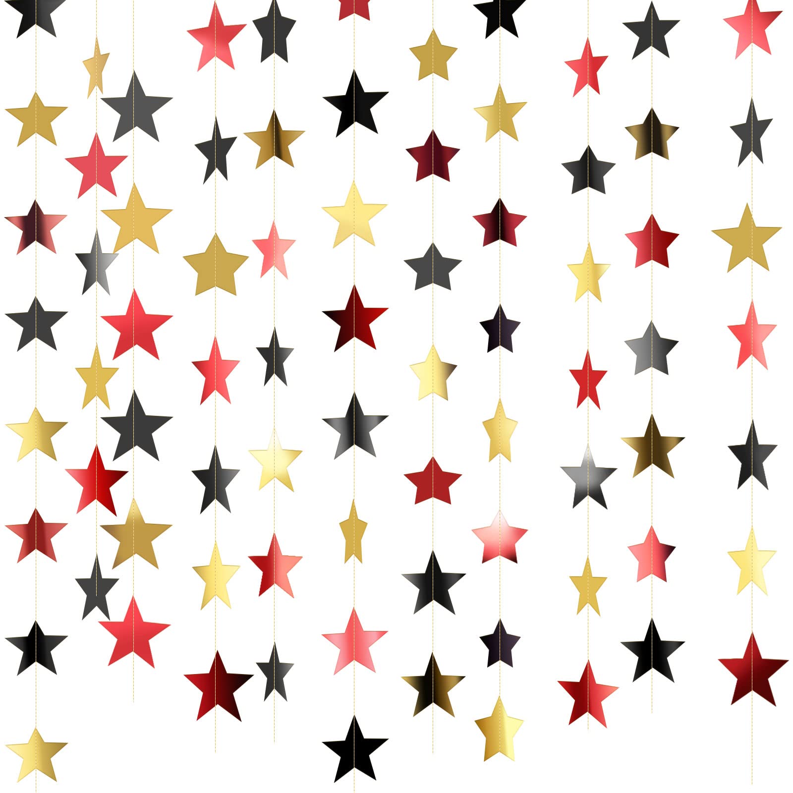Patelai Glitter Star Garland Banner 2026 Graduation Decor 130 Feet Star Hanging Banner Twinkle Backdrop for Party Birthday Classroom Wedding Supplies(Gold)