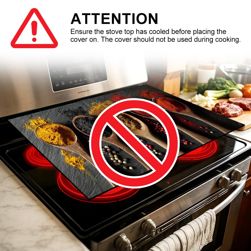 Stove Mat 28.35 x 20.47 Inch Christmas Fireplace and Tree Design Cozy Living Room Holiday Scene Decorative Kitchen Countertop Cover Reusable Flexible Mat for Gas Range Electric Stove Home Winter Décor