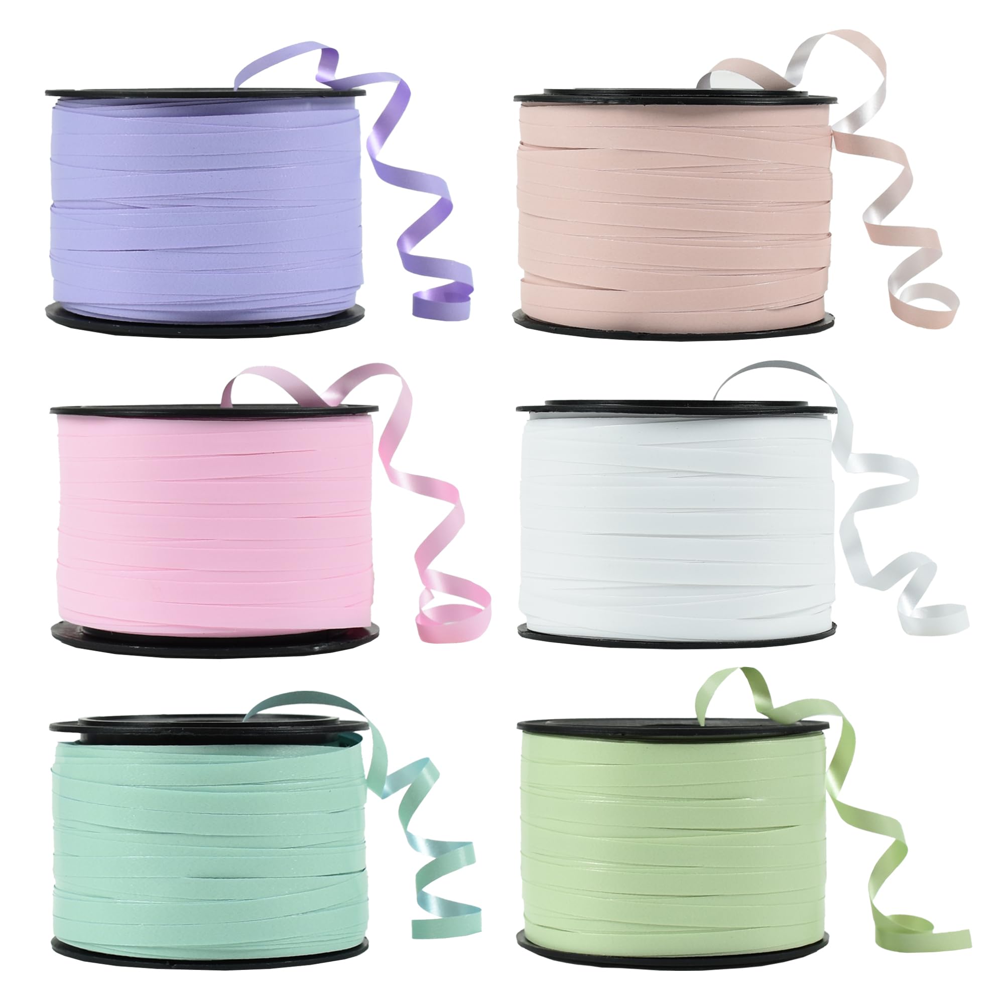 BEISHIDA 12 Assorted Colors Curling Ribbons Set,Rainbow Balloons Strings,1/5 ''Thin 264yds for Gift Wrapping Birthday Wedding Halloween Christmas Party Decoration (MIX-RIBBON-01)