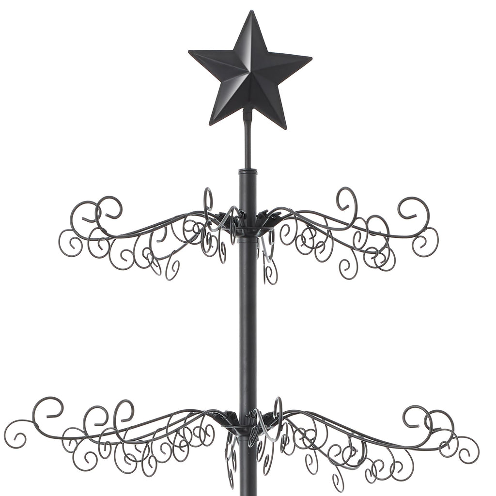 Casafield Ornament Display Christmas Tree with Stand - 6' Black Wrought Iron Ornament Holder