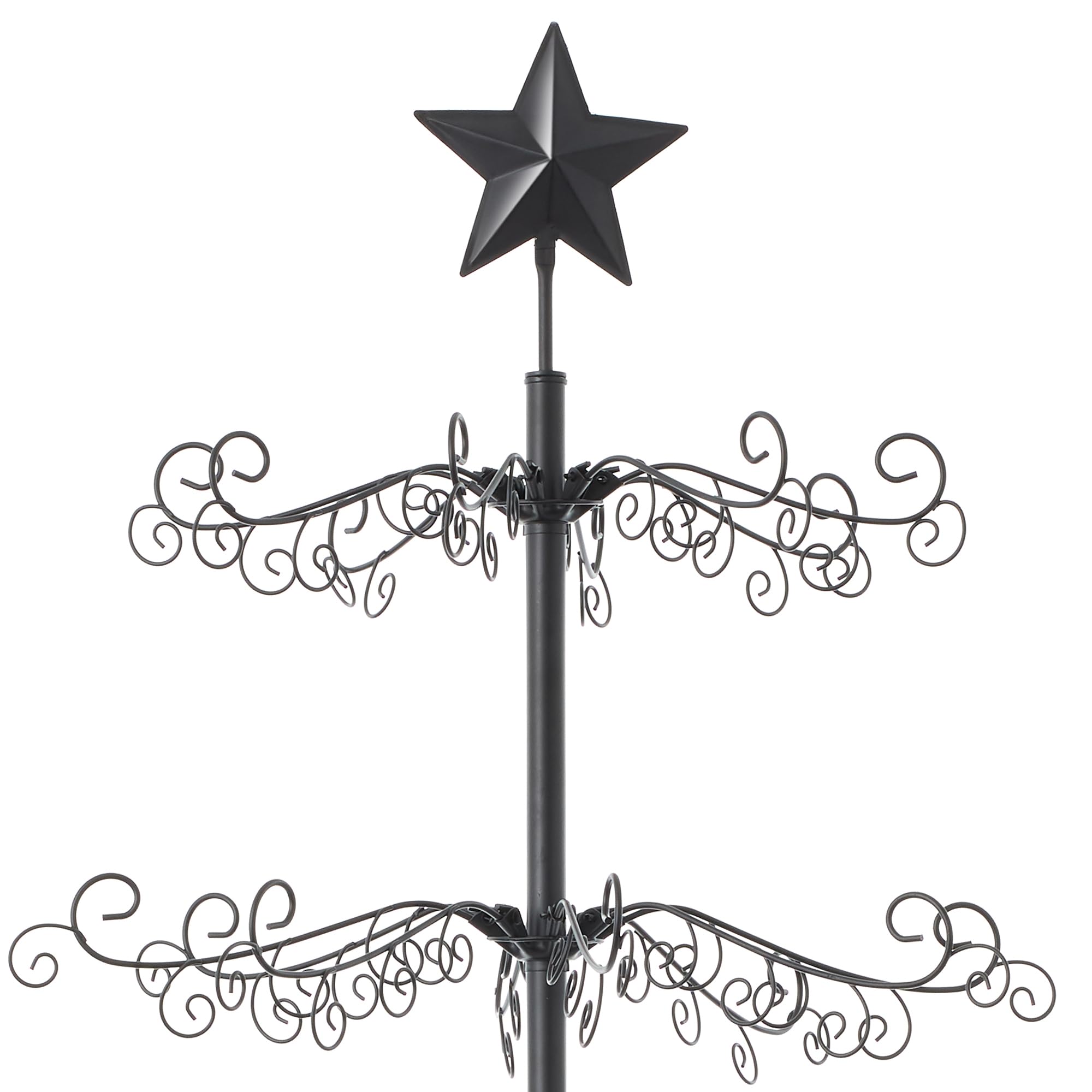 Casafield Ornament Display Christmas Tree with Stand - 6' Black Wrought Iron Ornament Holder