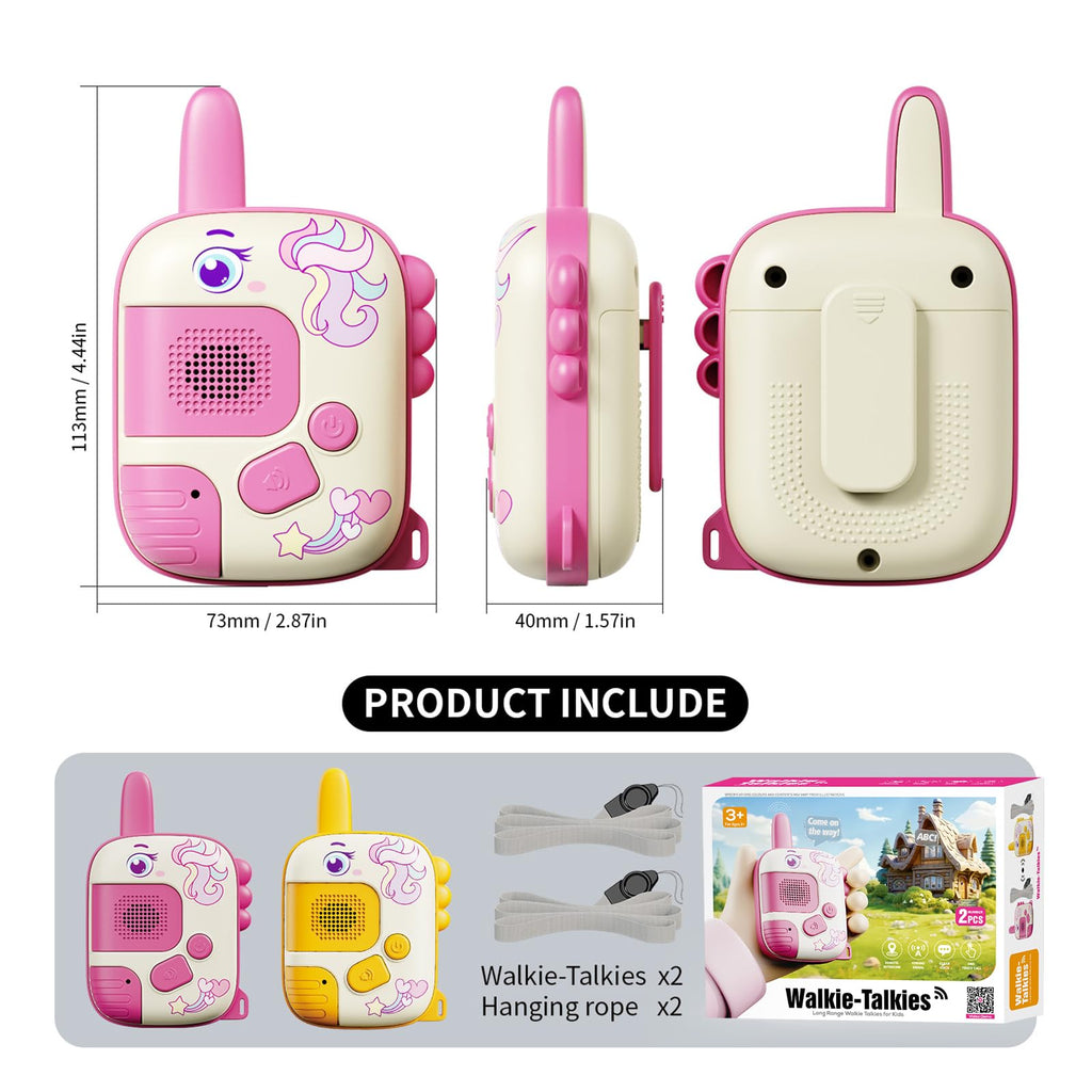 JKGIFTS Walkie Talkies Toys for Girls:Unicorn Toys 2 Pack Birthday Gifts for 3 4 5-7 8 Year Old Girls Toy for 4 5 6 7 8-10 Year Old Camping Outdoor Game,Christmas Stocking Stuffers for Girls Kids