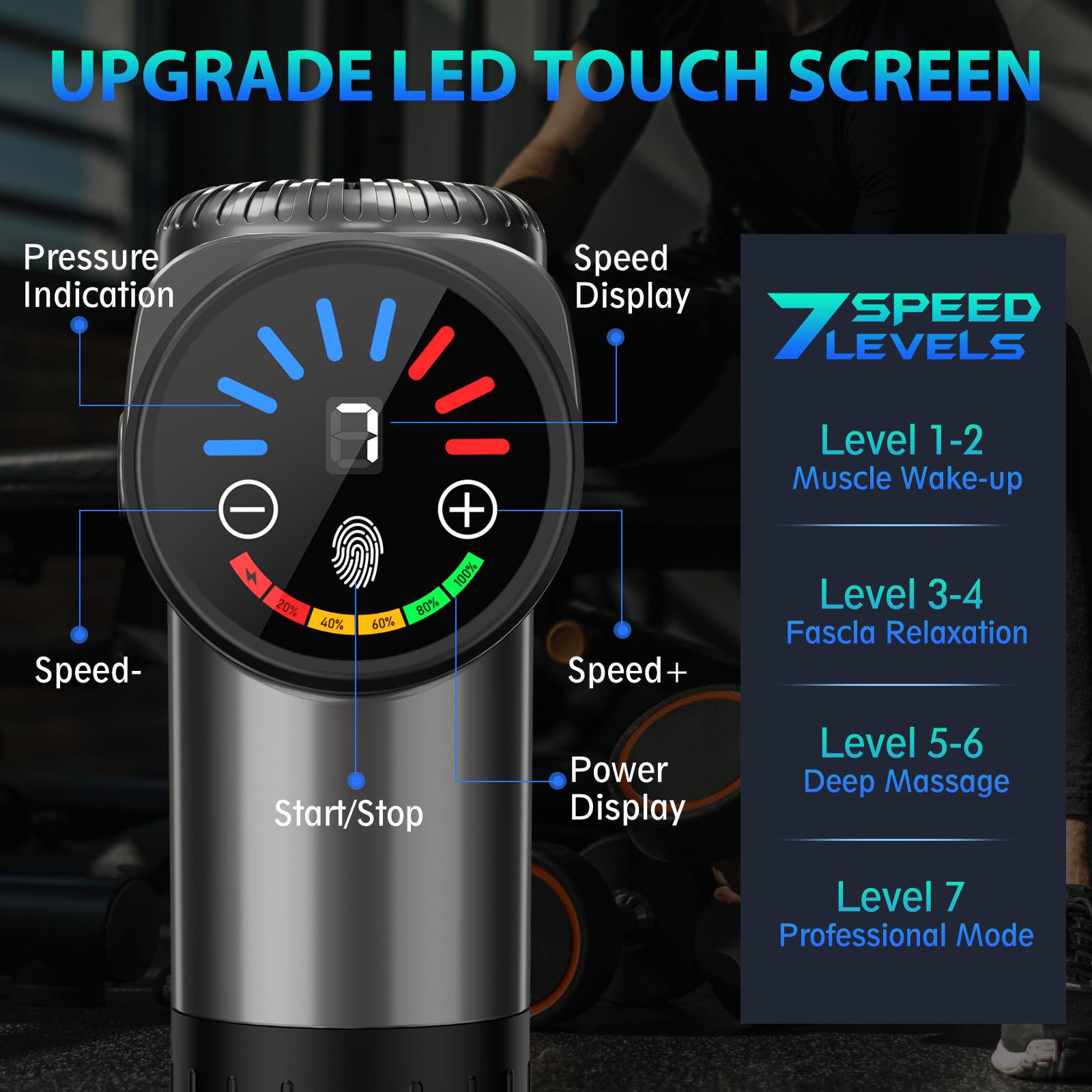 TOLOCO Massage Gun, Deep Tissue Back Massage for Athletes for Pain Relief, Percussion Massager with 10 Massages Heads & Silent Brushless Motor, Fathers Day Dad Gifts, Black