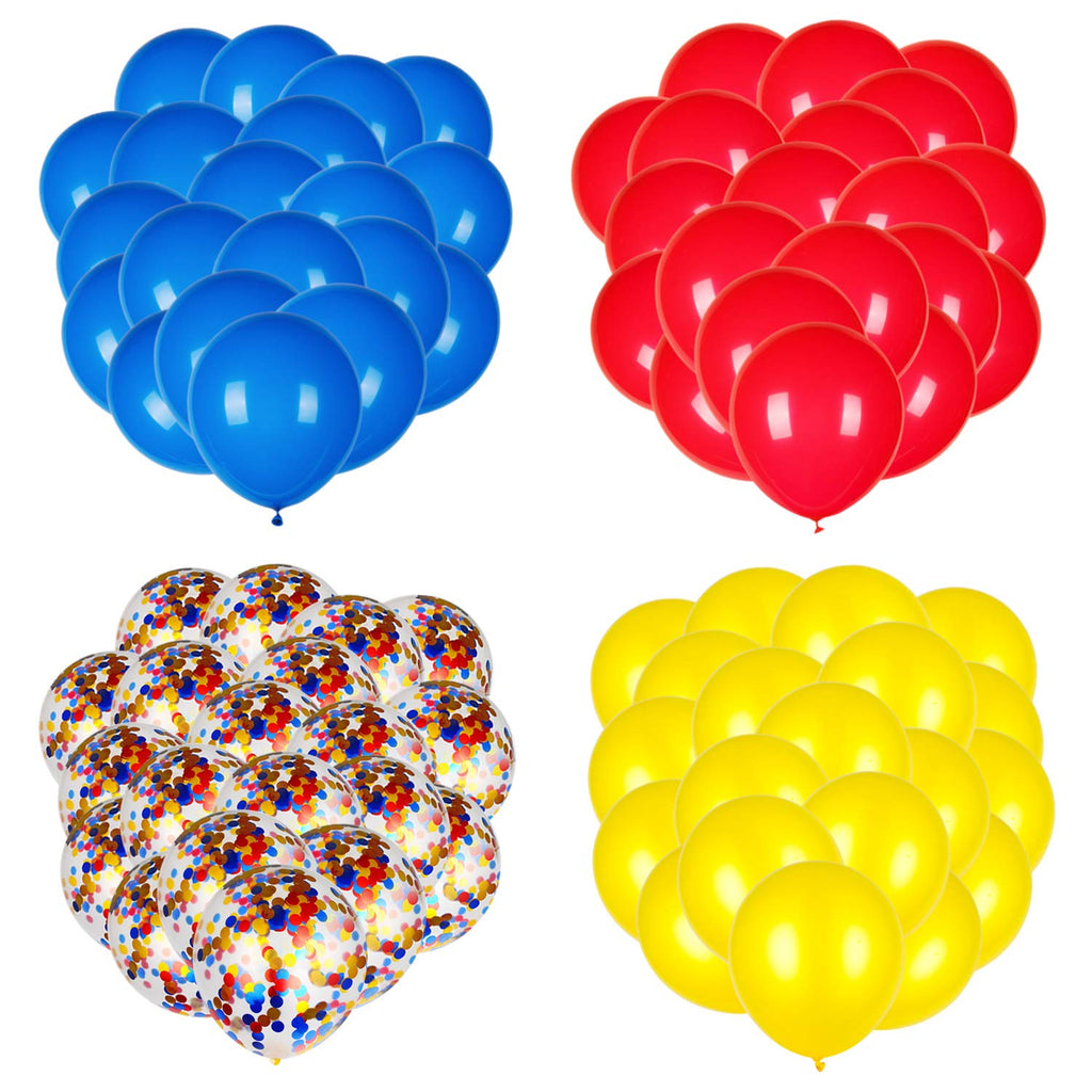 JOYYPOP 80 PCS Red White and Blue Balloons 12 Inch Patriotic Balloons with Confetti Balloons for 4th of July Decorations Independence Day 250 Anniversary Birthday Party Supplies