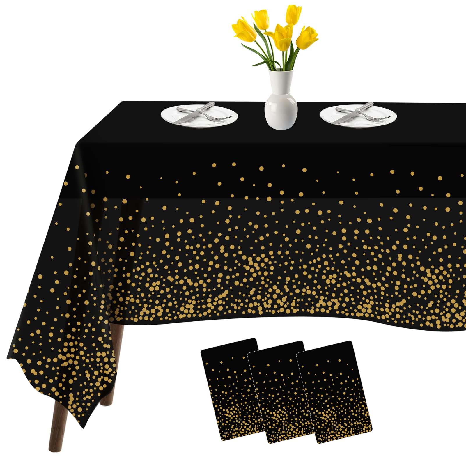 Childom 3 Pack St Patricks Day Decorations,St Patricks Day Table Cloths for Rectangle Tables,54" x 108" Disposable Plastic Tablecloths for St. Patrick's Day,Home,Kitchen,Picnic,Parties,Spring Decors