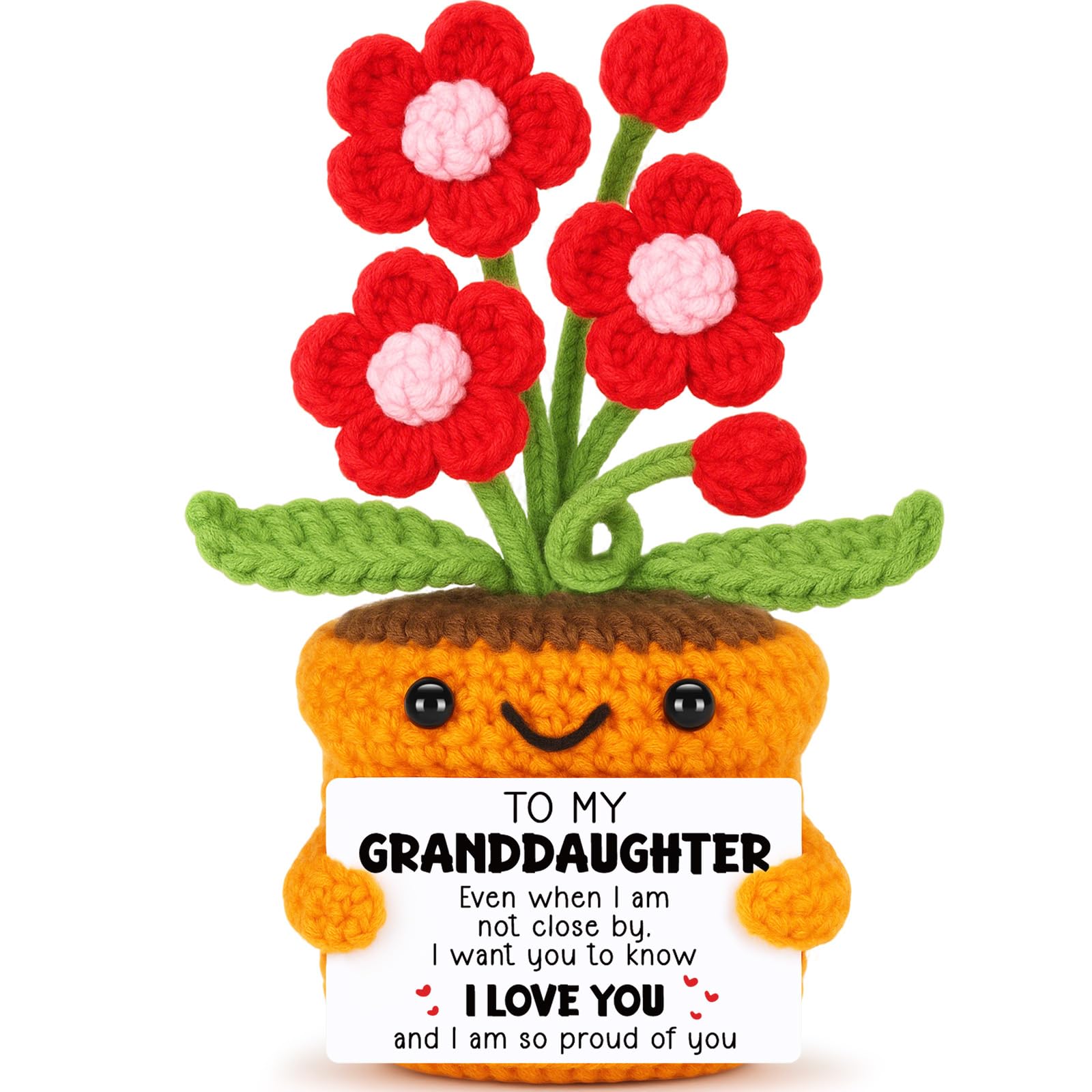 Agantree art Grandma Gifts for Grandma Birthday from Granddaughter Grandson – I Love You Crochet Flower Decor Grandparents Day Christmas for Great Grandma Gigi Nana