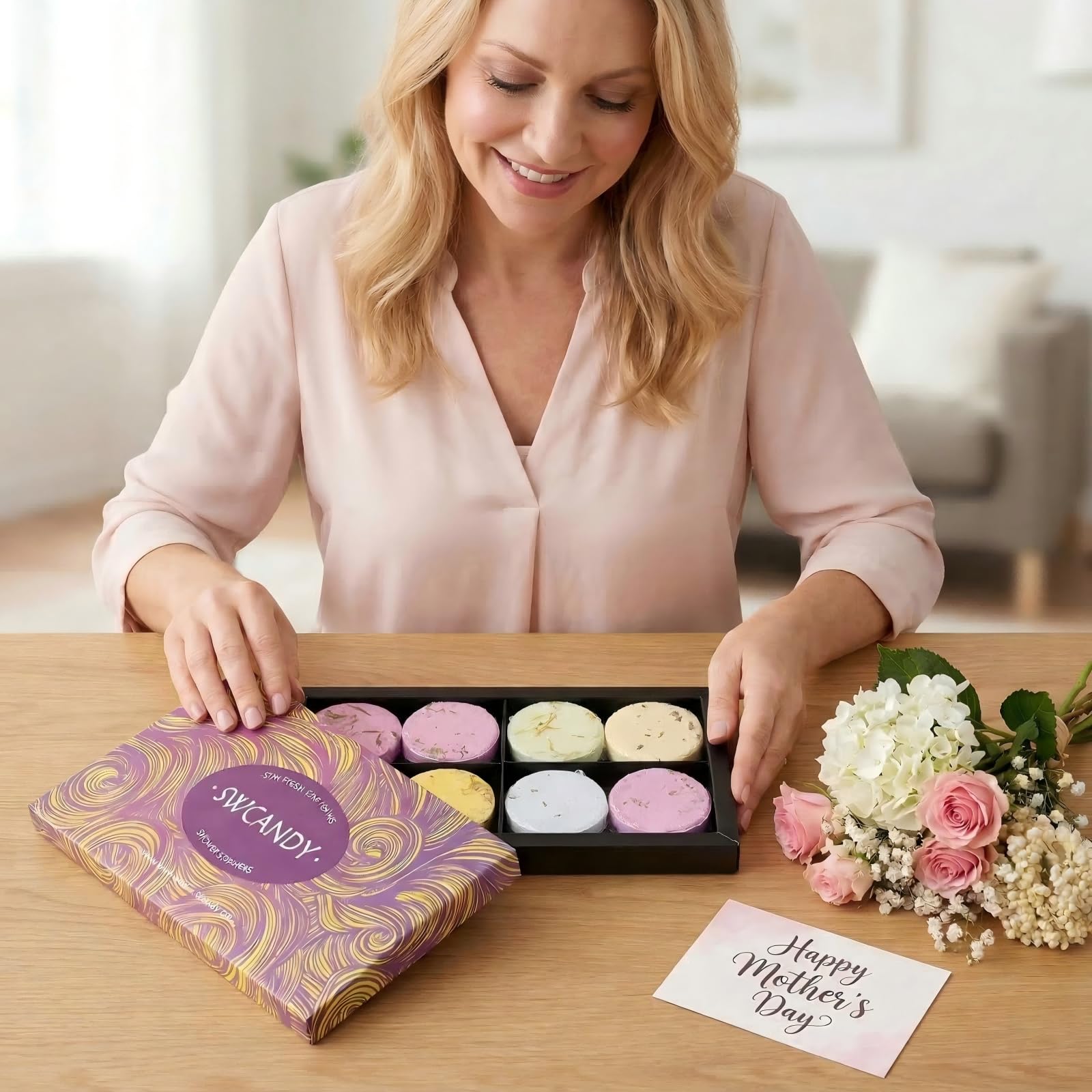 Shower Steamers Aromatherapy Birthday Gifts for Women - SWCANDY 8 Pcs Travel Essentials, Hotel Shower Spa Holidays Mom Wife Grandma Sister Her Self Care Relaxation with Natural Essential Oils Home