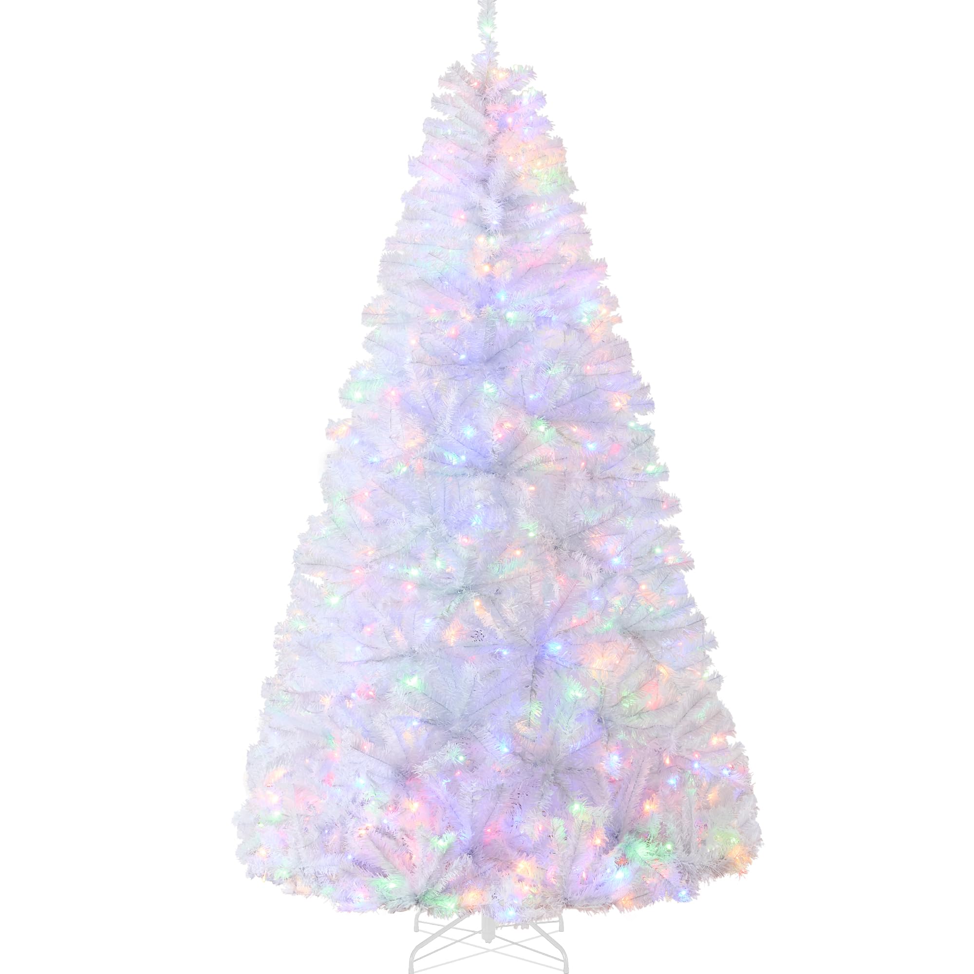 Best Choice Products White Christmas Tree 6ft Pre-Lit Artificial Pine Tree Premium Holiday Decoration w/Warm White Lights, Stand, Easy Assembly