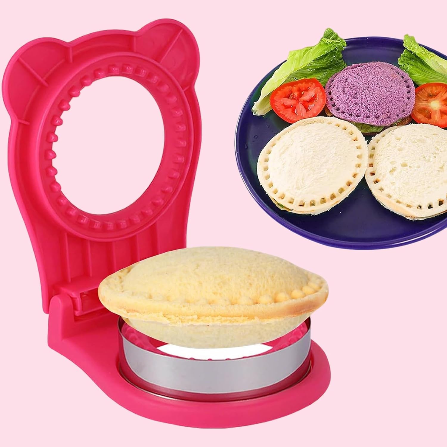 Uncrustable Sandwich Maker, Circle Shape 3.7 Inch Sandwich Cutter and Sealer for Kids Breakfast and Lunchboxes, Green