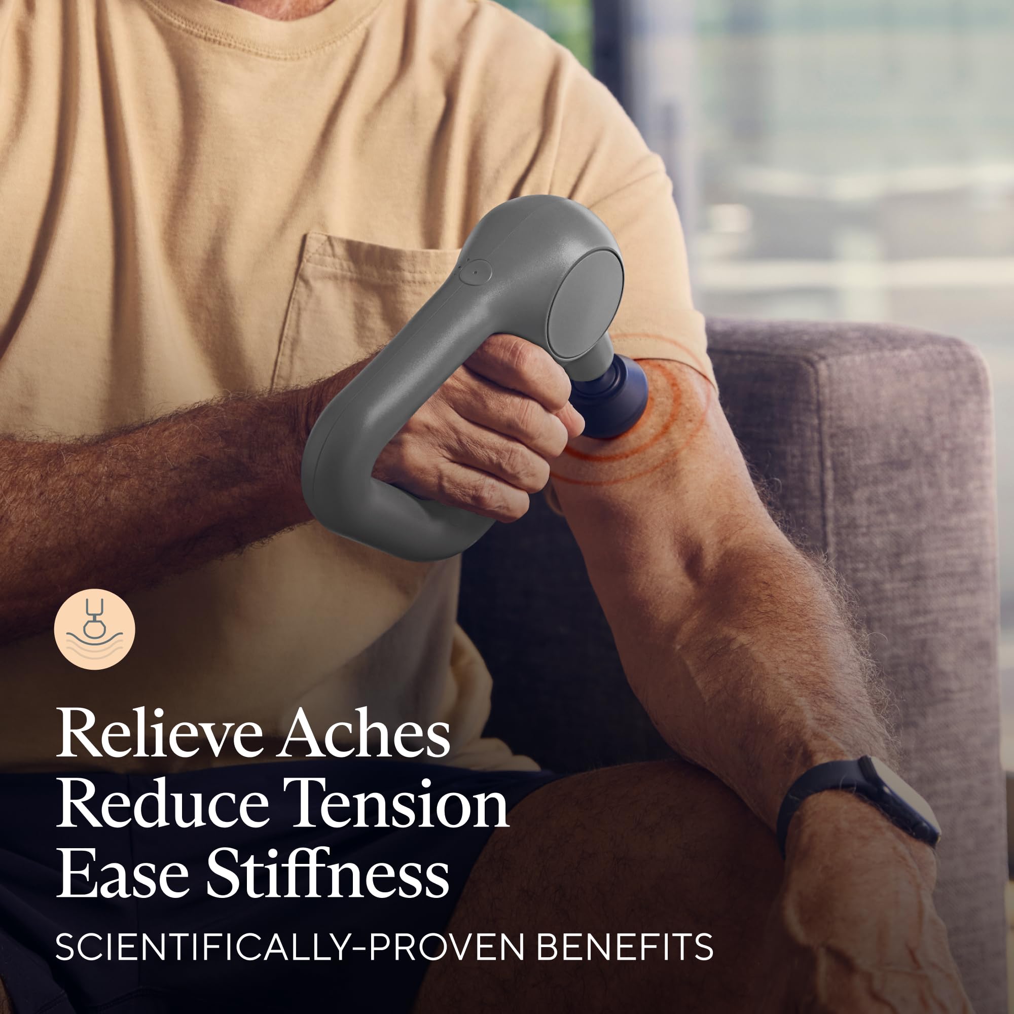 TheraGun Therabody Relief Handheld Percussion Massage Gun - Easy-to-Use, Comfortable & Light Personal Massager for Every Day Pain Relief Massage Therapy in Neck, Back, Leg, Shoulder and Body (Navy)