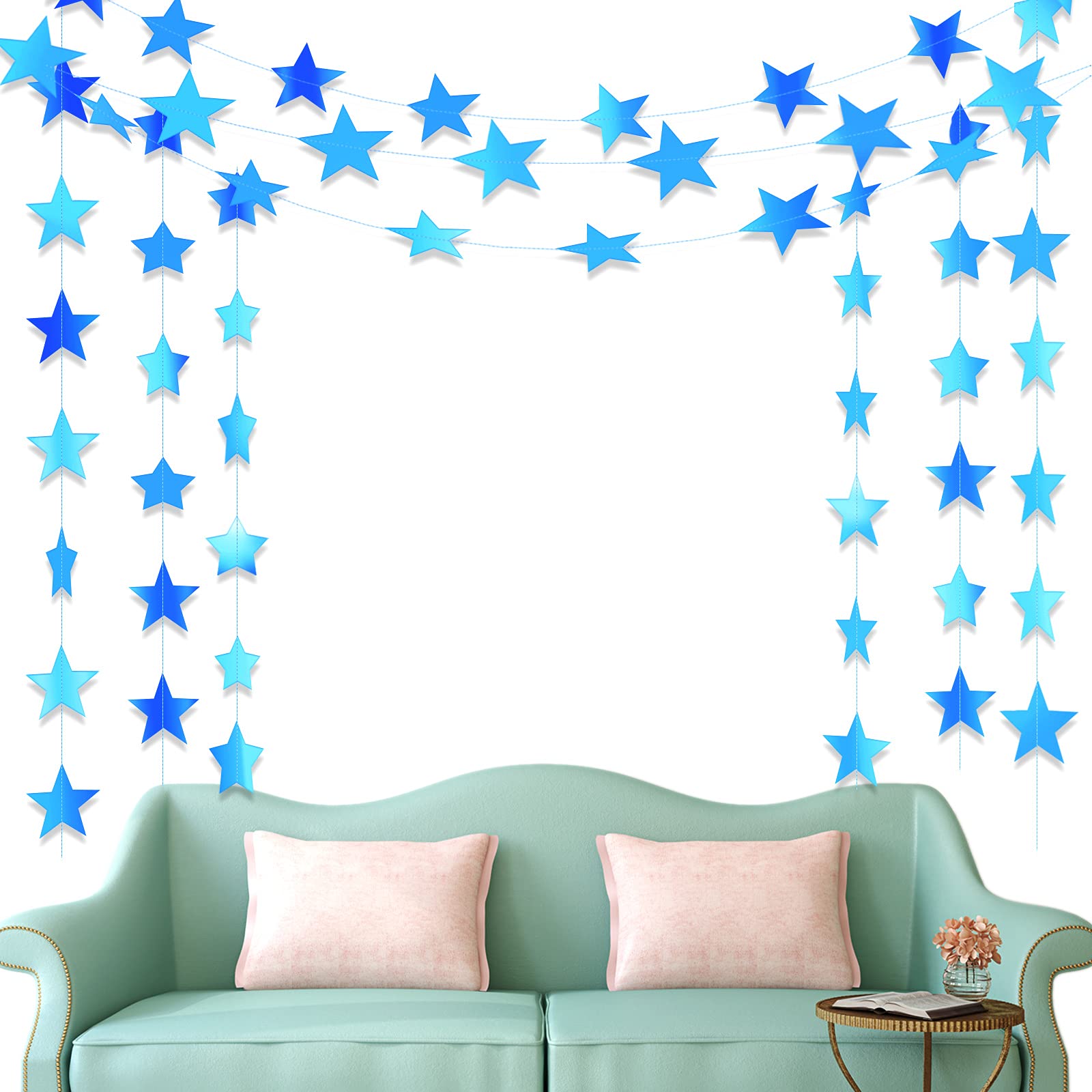 Patelai Glitter Star Garland Banner 2026 Graduation Decor 130 Feet Star Hanging Banner Twinkle Backdrop for Party Birthday Classroom Wedding Supplies(Gold)