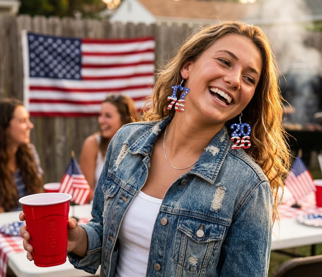 Halloween, Christmas, 4th of July Patriotic Earrings, Holiday Earrings Independence Day Stud Dangle Drop Earrings Hook Fashion Jewelry Gift for Women