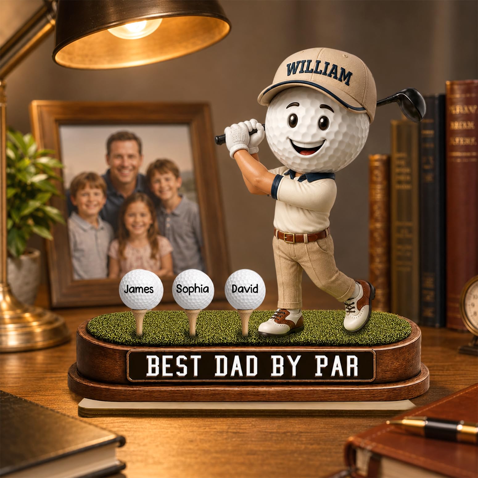 Personalized Fist Bump Dad and Kids Name Wooden Plaque, Custom Fathers Day Plaque for Dad Grandpa, Customized Sign Decorations for Daddy, Grandpa, Heartfelt Father's Day Birthday Gifts for Husband