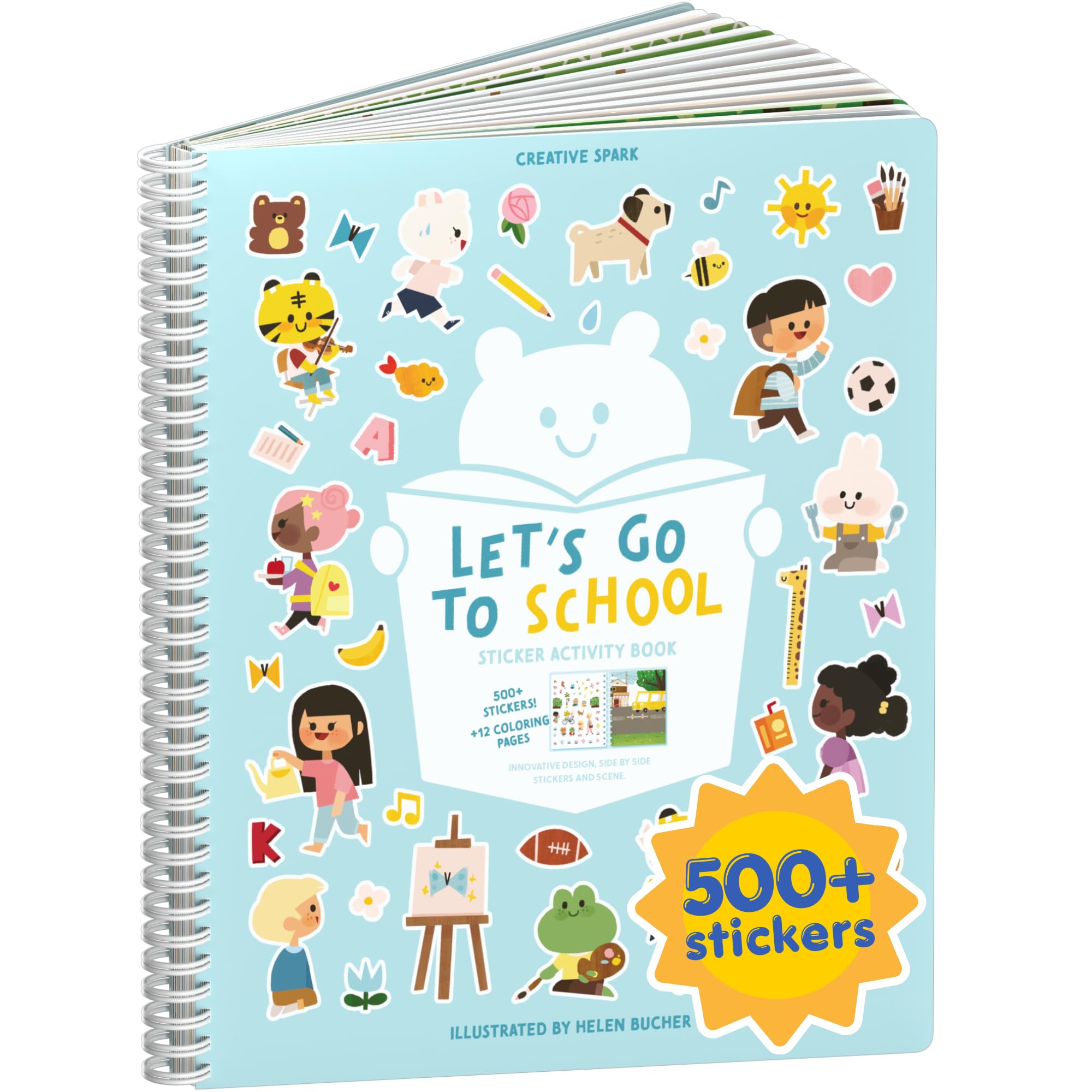 Halloween 500+ Kids Sticker Book by Cupkin Fun Toddler Holiday Activity Coloring and Sticker Book, Road Trip Essentials, 12 Coloring Pages 12 Side by Side Scenes for Ages 2–8 Years