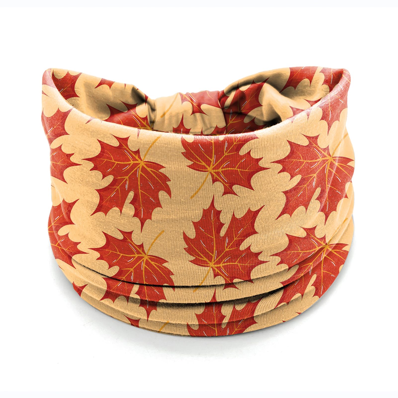 winthrop 4 Pack Autumn Maple Leaf Headbands for Women, Thanksgiving Wide Stretchy Yoga Workout Hair Bands, Soft Non-Slip Fall Turban Headwraps for Running Makeup Everyday Use