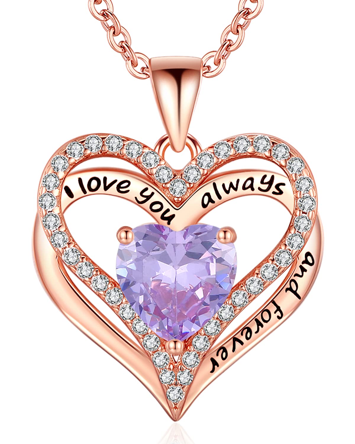S925 Sterling Silver Necklace for Women, Wife Jewelry Rose Gold, Mom Birthday Valentines Mothers Day Gifts, Girlfriend Necklaces, Daughter Heart Jewel, Anniversary for Her