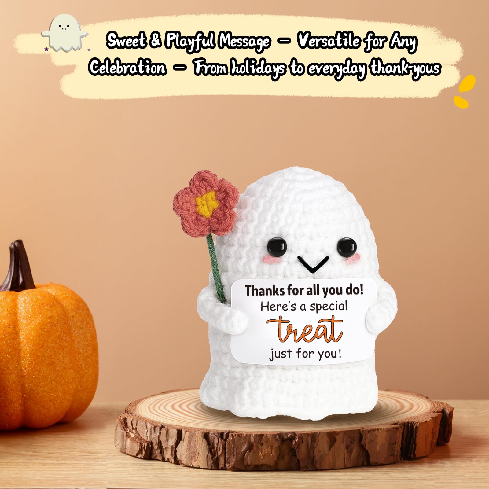 You're My Boo Crochet Ghost - Anniversary Love Birthday Gifts for Women Men Her Him Boyfriend Girlfriend, Fathers Day Card for Husband from Wife - Holiday Stuffers for Halloween Valentine Christmas