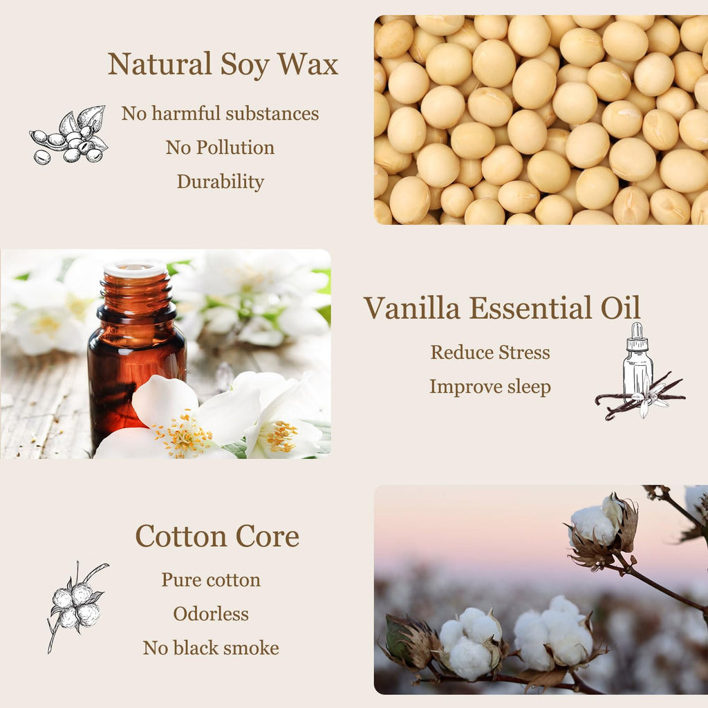 Christmas Candles - Christmas Gifts for Women, Aromatherapy Candle for Home Scented, Natural Soy Wax Vanilla Scented Candles