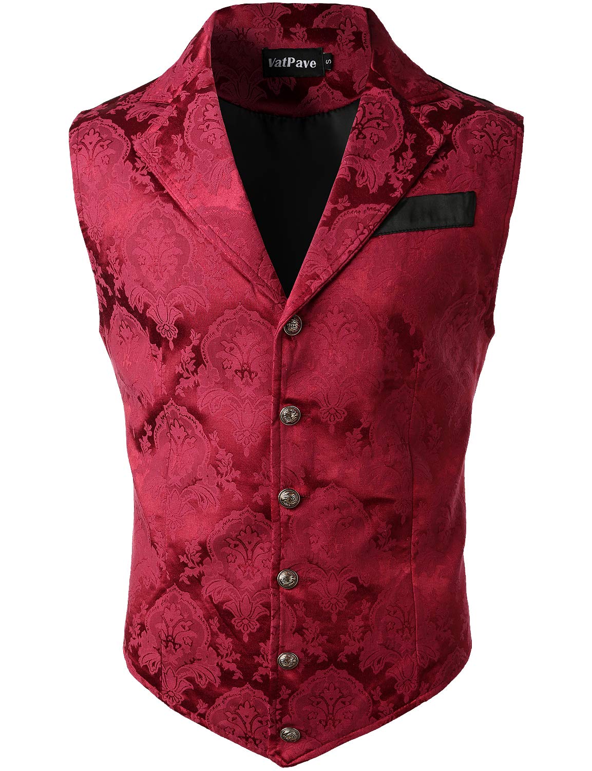 VATPAVE Mens Victorian Suit Vest Steampunk Gothic Waistcoat