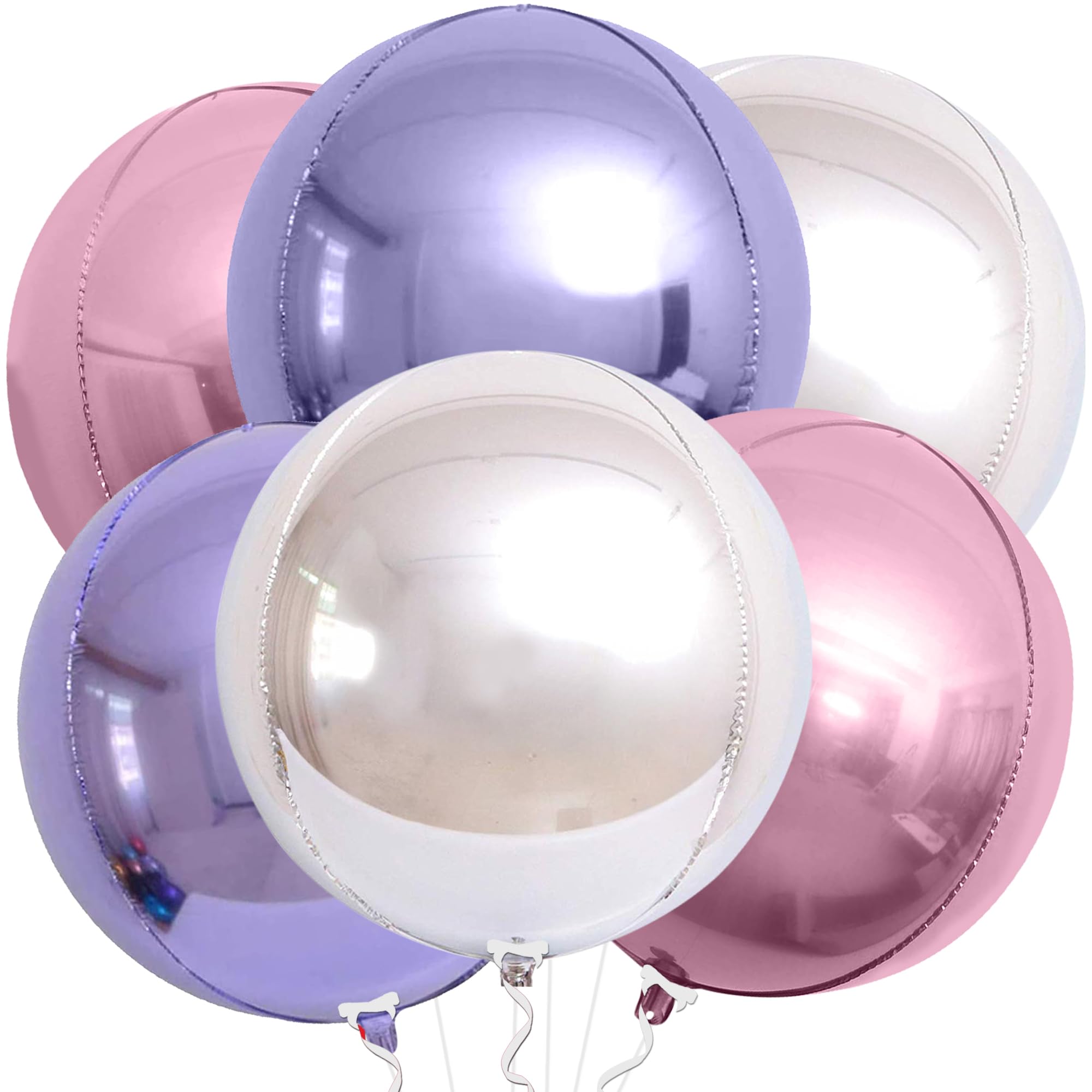 KatchOn, Big Silver Disco Ball Balloons - 22 Inch, Pack of 6 | Disco Party Decorations, 4D Sphere Disco Balloons for 70s Theme Party Decor, Bachelorette Party Decorations | Graduation Decorations 2026