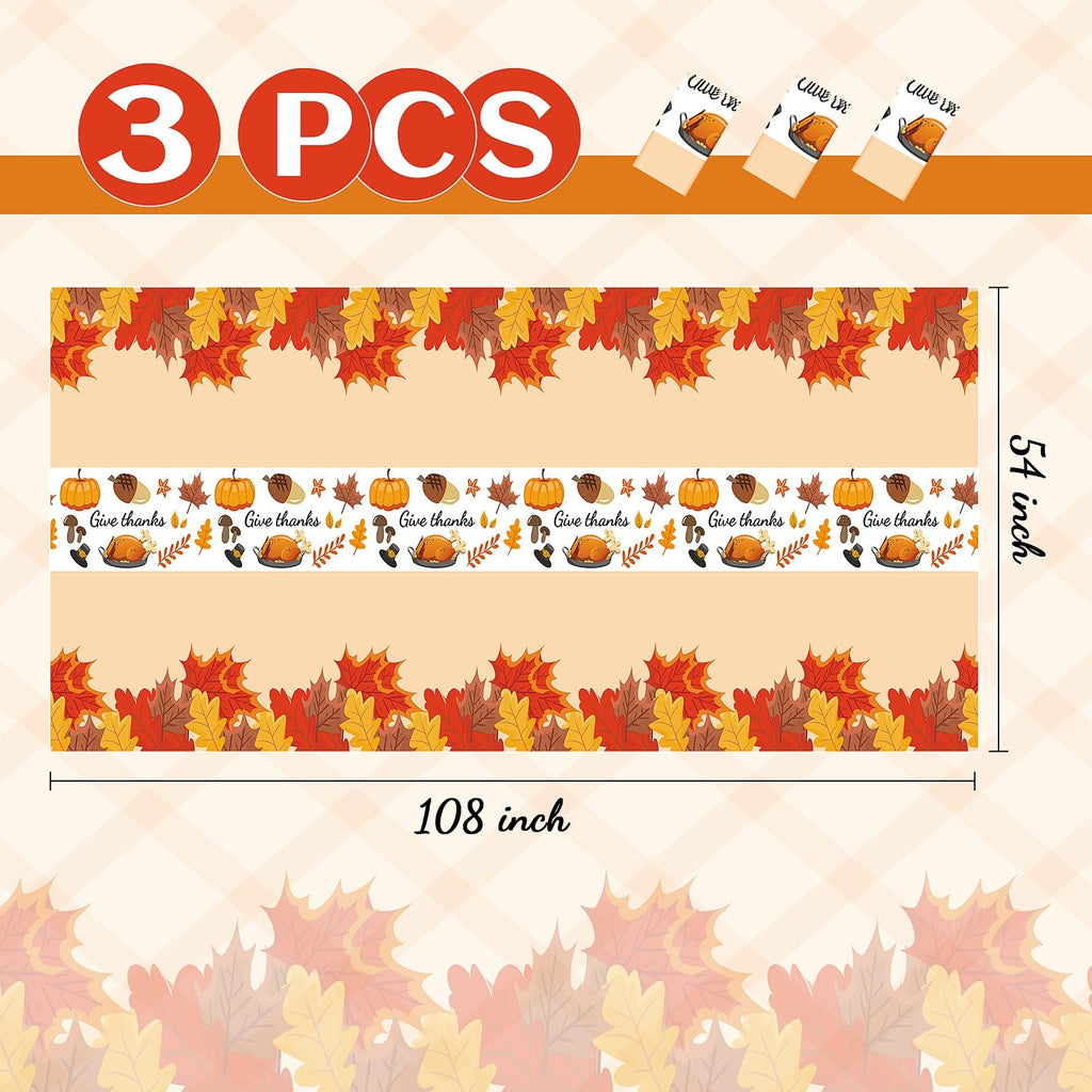 Childom 3 Pack St Patricks Day Decorations,St Patricks Day Table Cloths for Rectangle Tables,54" x 108" Disposable Plastic Tablecloths for St. Patrick's Day,Home,Kitchen,Picnic,Parties,Spring Decors
