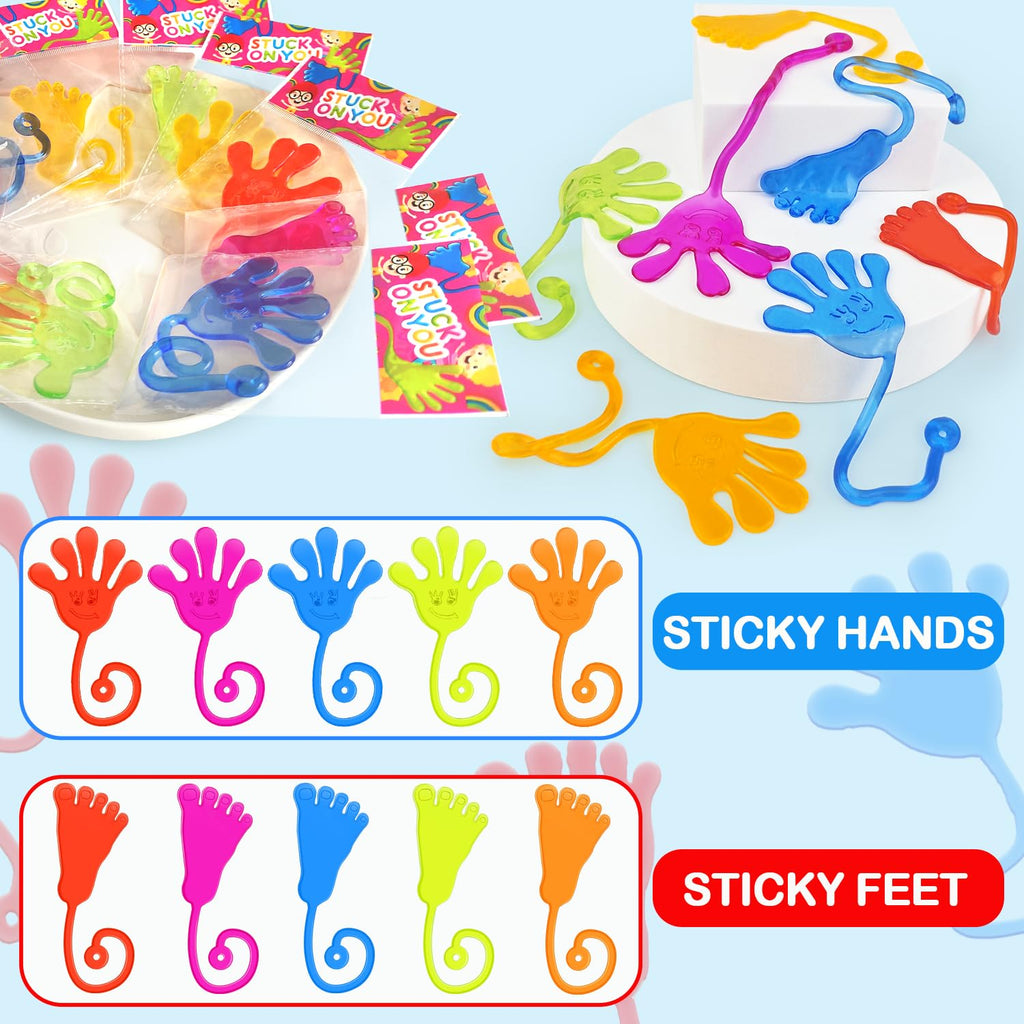 Large Sticky Hands Bulk Party Favors Supplies Toy Gifts for Kids (100 PCS), Birthday Goodie Bag Stuffer Fillers for Toddlers, Class Non Candy Treats Prizes Pinata Parade Throws Giveaways for Boy Girls