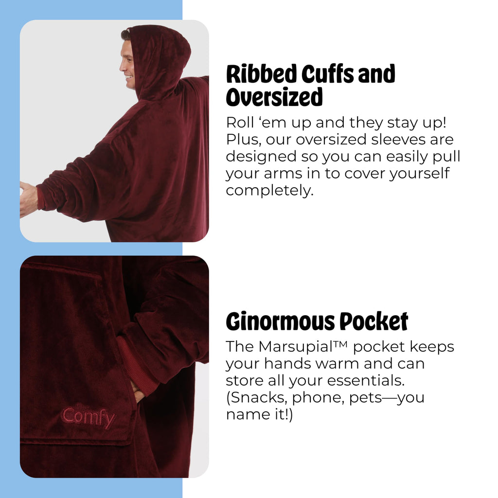 THE COMFY Original | From Shark Tank | Patented | Oversized Sherpa Wearable Blanket Hoodie| Gift for Women & Men | One Size