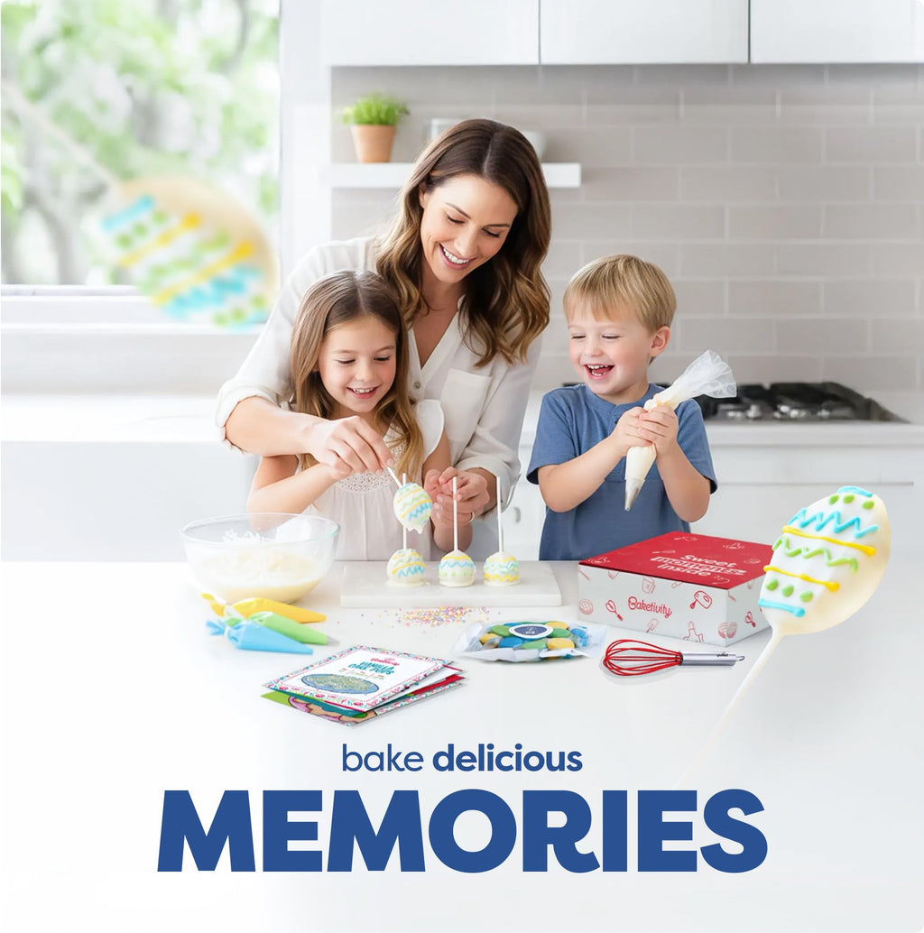 Baketivity DIY Cake Pop Baking Kit for Kids - Premeasured Ingredients, Decorating Supplies