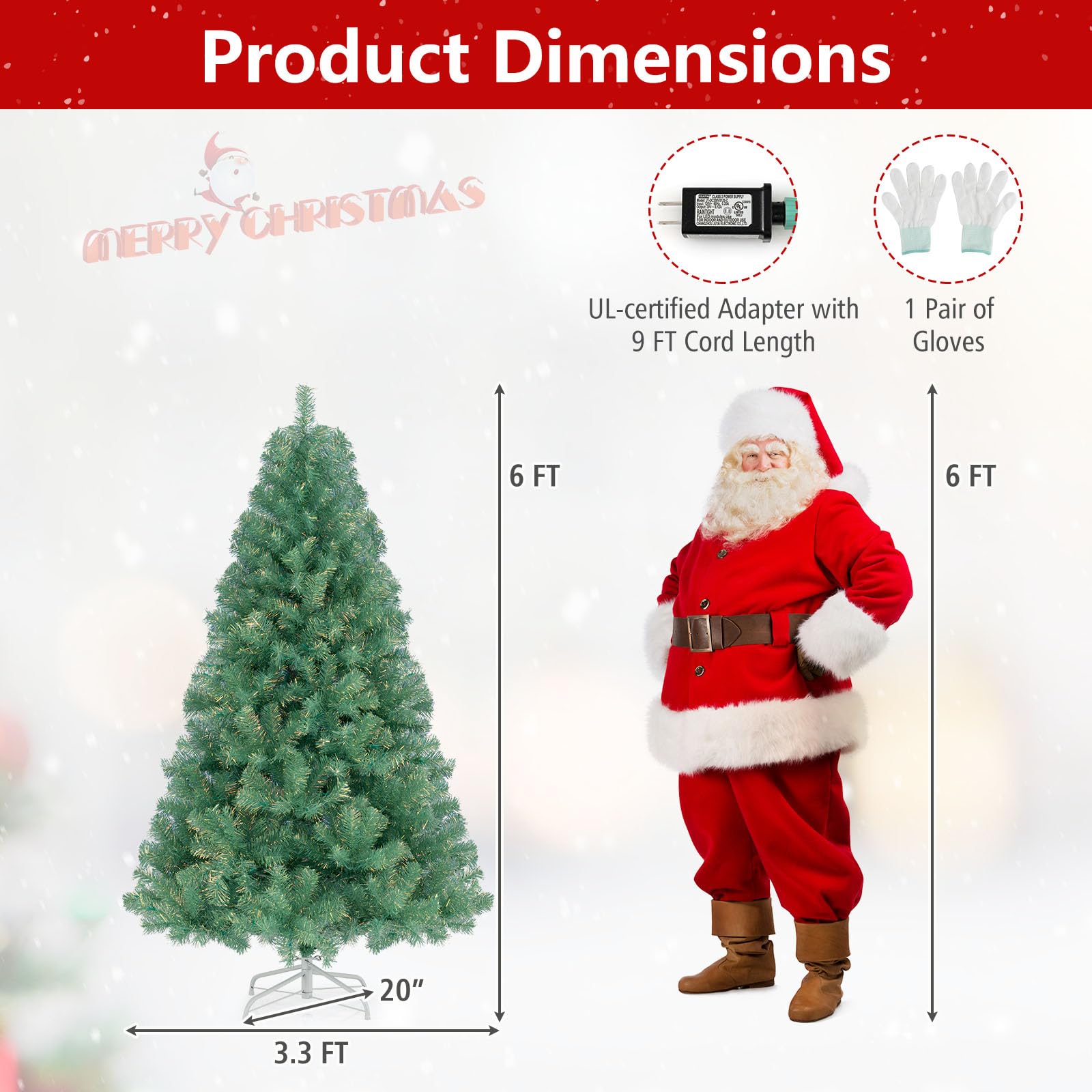 Goplus 7FT Pre-Lit Artificial Christmas Tree Auto-Spread/Close up Branches 11 Flash Modes with Multicolored 400 LED Lights & Metal Stand