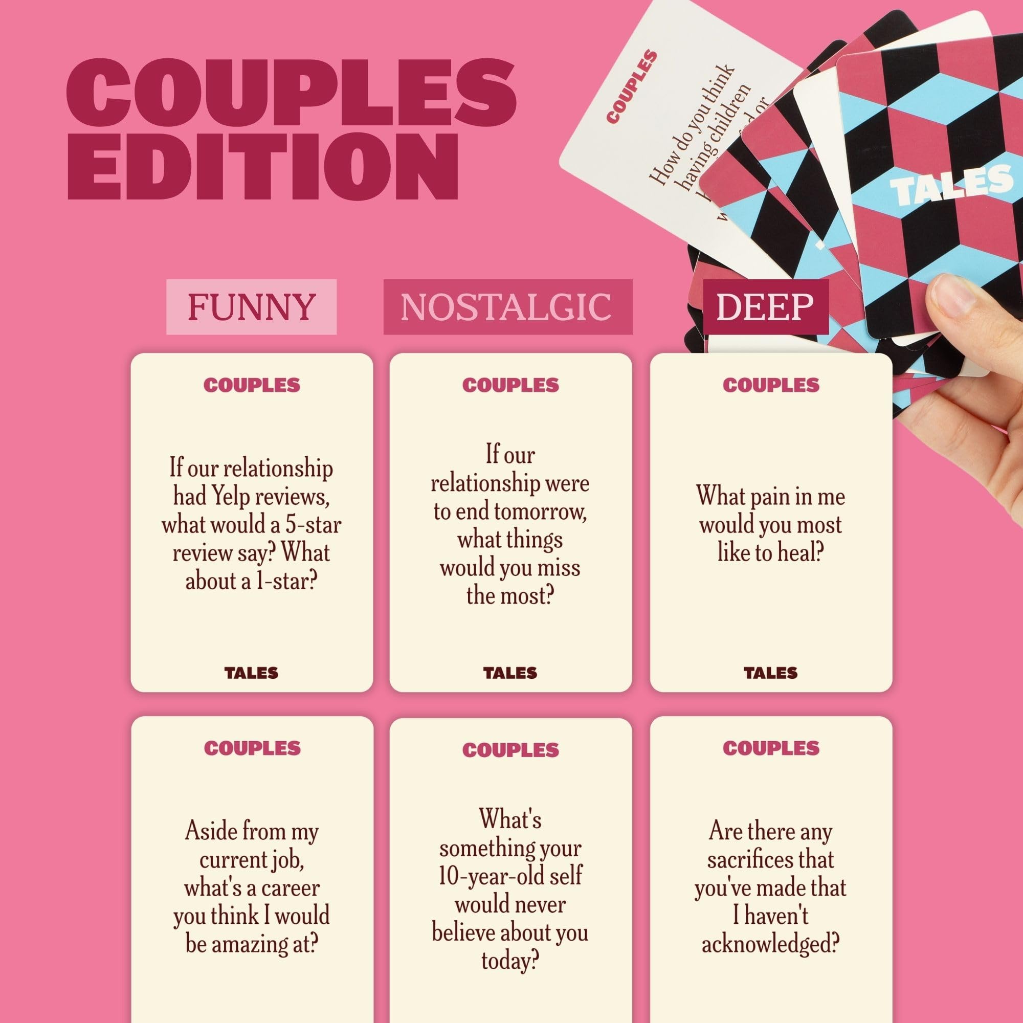 TALES 150 Life Story Interview Kit, Conversation Cards, for Grandparents, Parents, Families, Adults, Game Night, Road Trips, Dinner Table, Getting to Know You (New Edition)